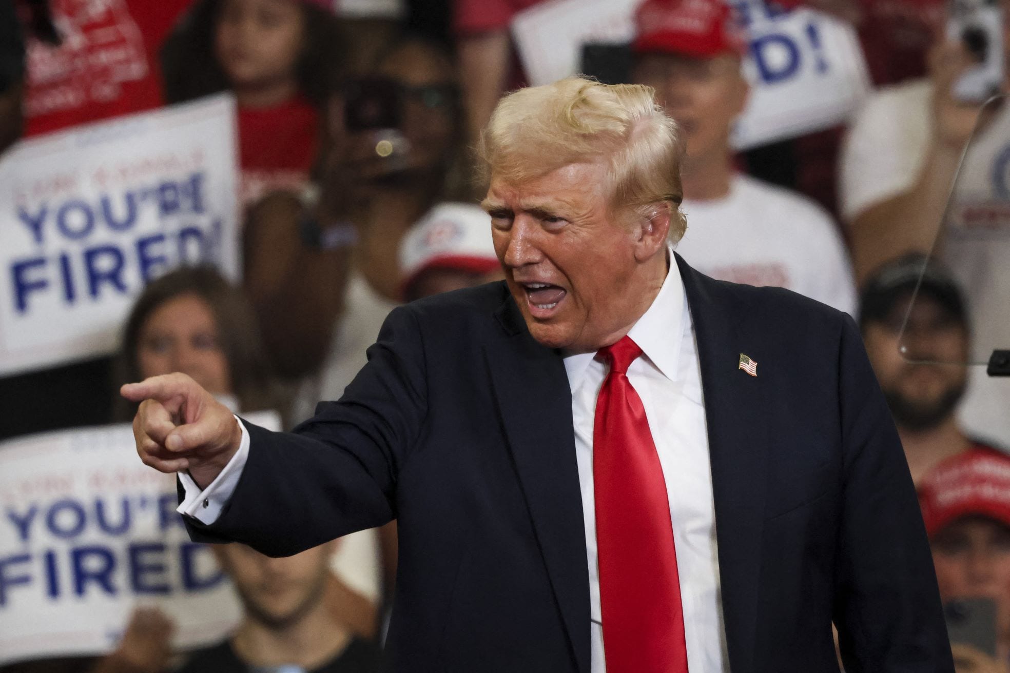 Donald Trump tijdens een rally. Foto: AFP/ANP
