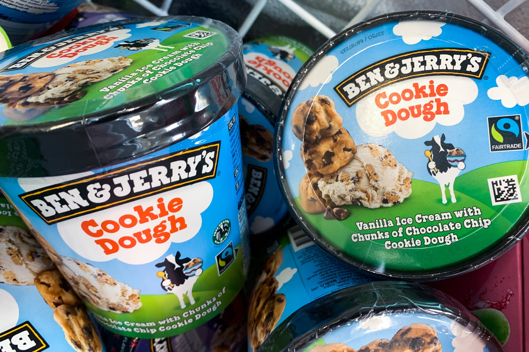Ben&amp;Jerry’s ice cream packaging are seen in a supermarket in Krakow, Poland on May 24, 2022. (Photo by Jakub Porzycki/NurPhoto via Getty Images) Foto: Getty Images