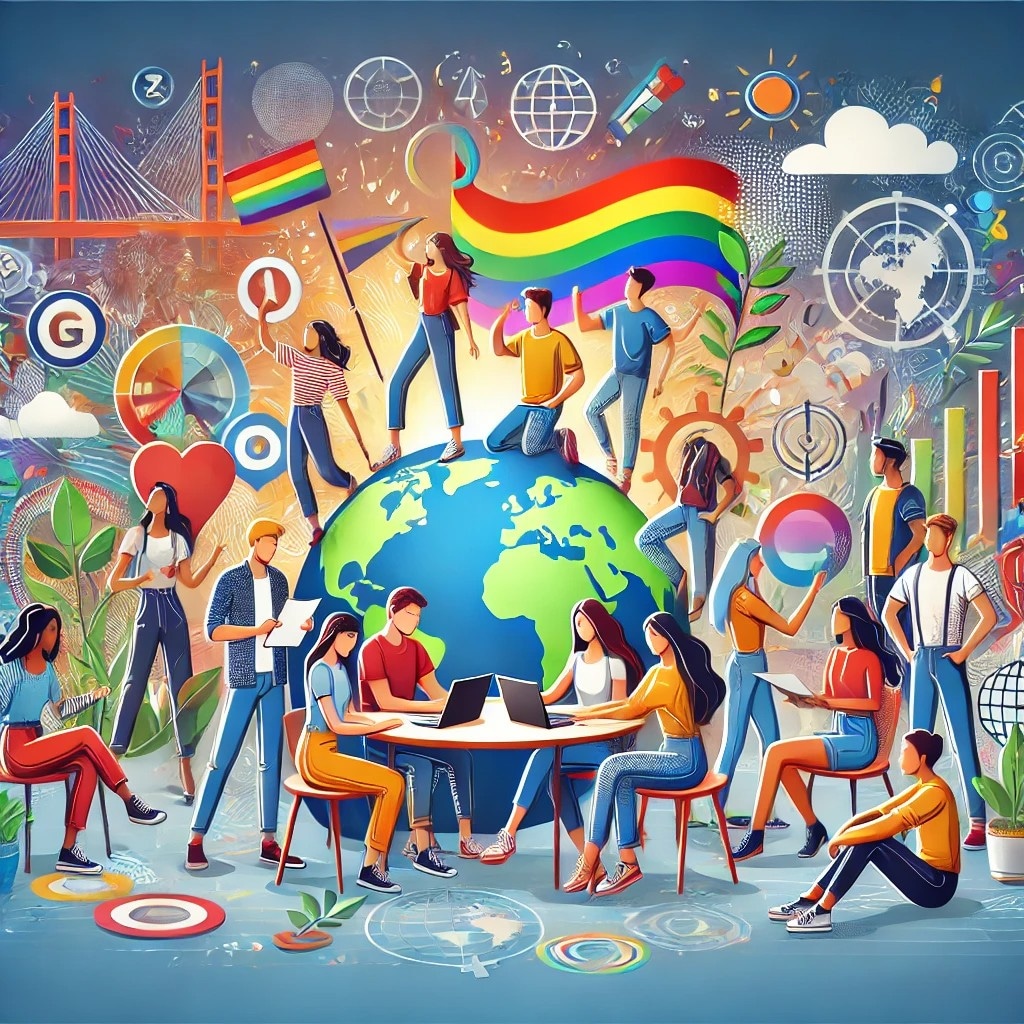 Gen Z, gekoppeld aan diversiteit en inclusiviteit door ChatGPT. We vroegen ChatGPT een afbeelding te maken waarin de Generatie Z, diversiteit en inclusiviteit terugkomen. Dit is het resultaat.