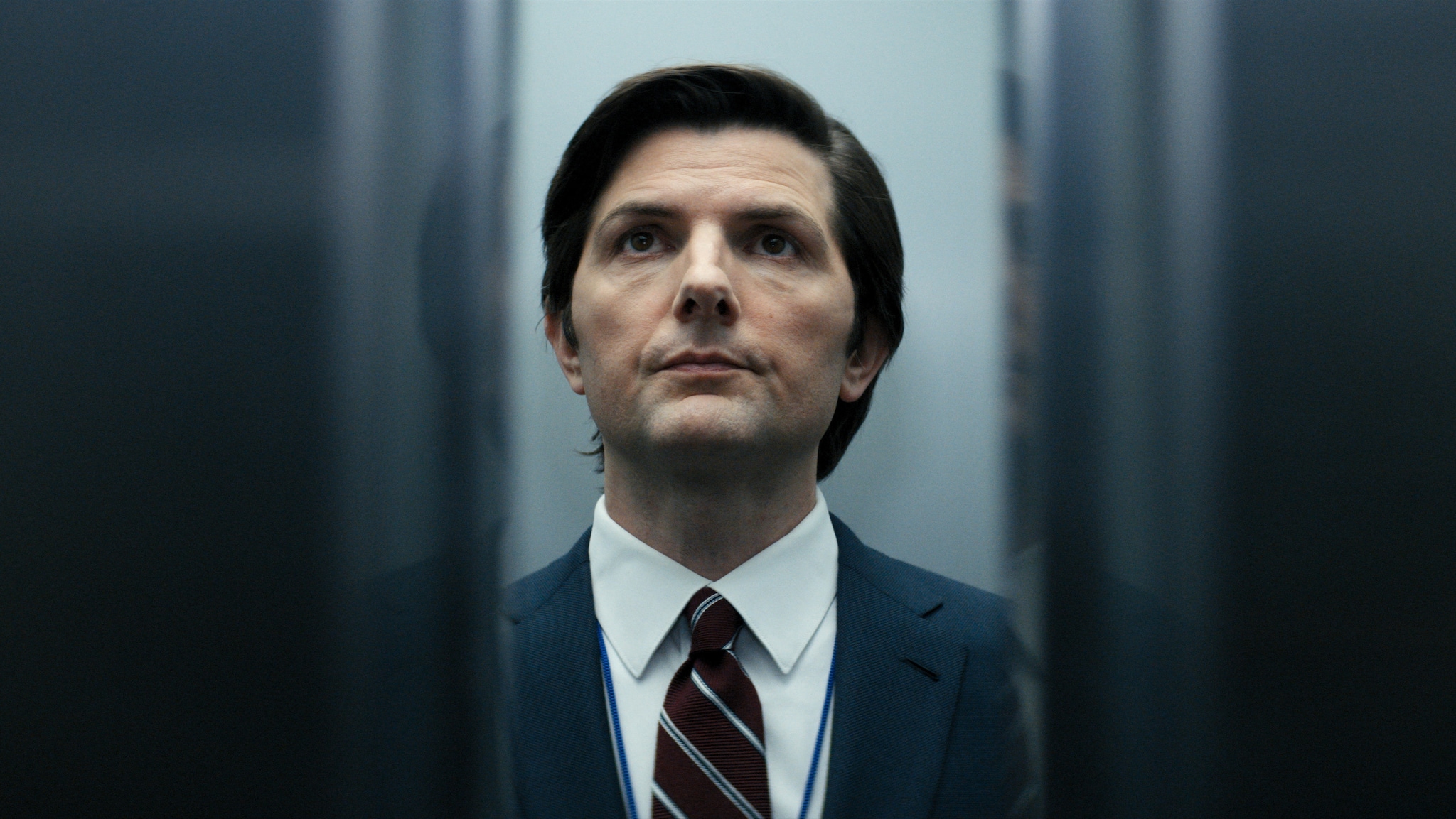 Severence seizoen 1rv Adam Scott als Mark Scout in het eerste seizoen van ‘Severance’. Foto: Apple TV.