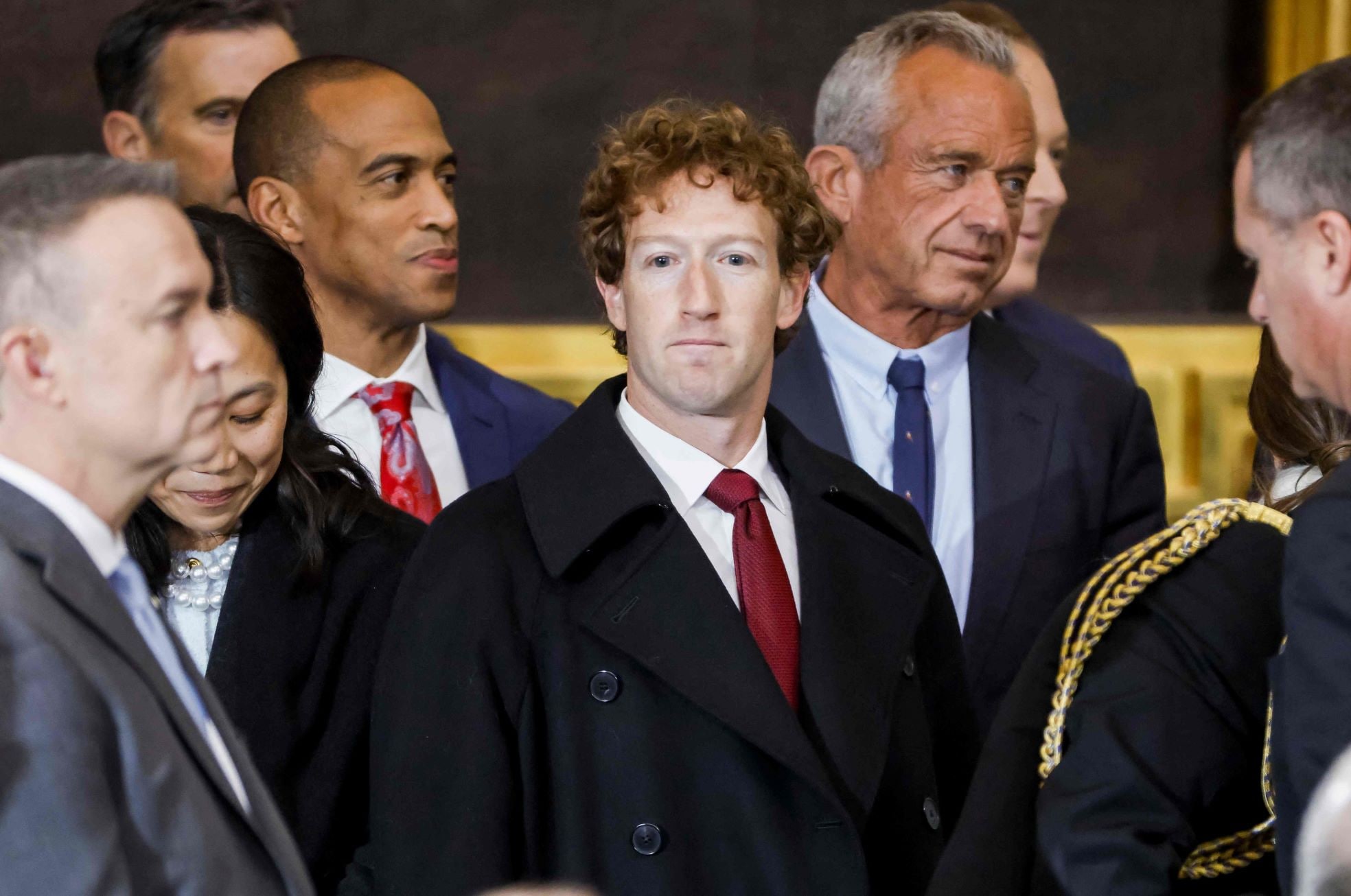 Meta-topman Mark Zuckerberg tijdens de inauguratie van president Donald Trump op 20 januari 2025 in Washington DC. Meta-topman Mark Zuckerberg tijdens de inauguratie van president Donald Trump op 20 januari 2025 in Washington DC. Foto: ANP/AFP