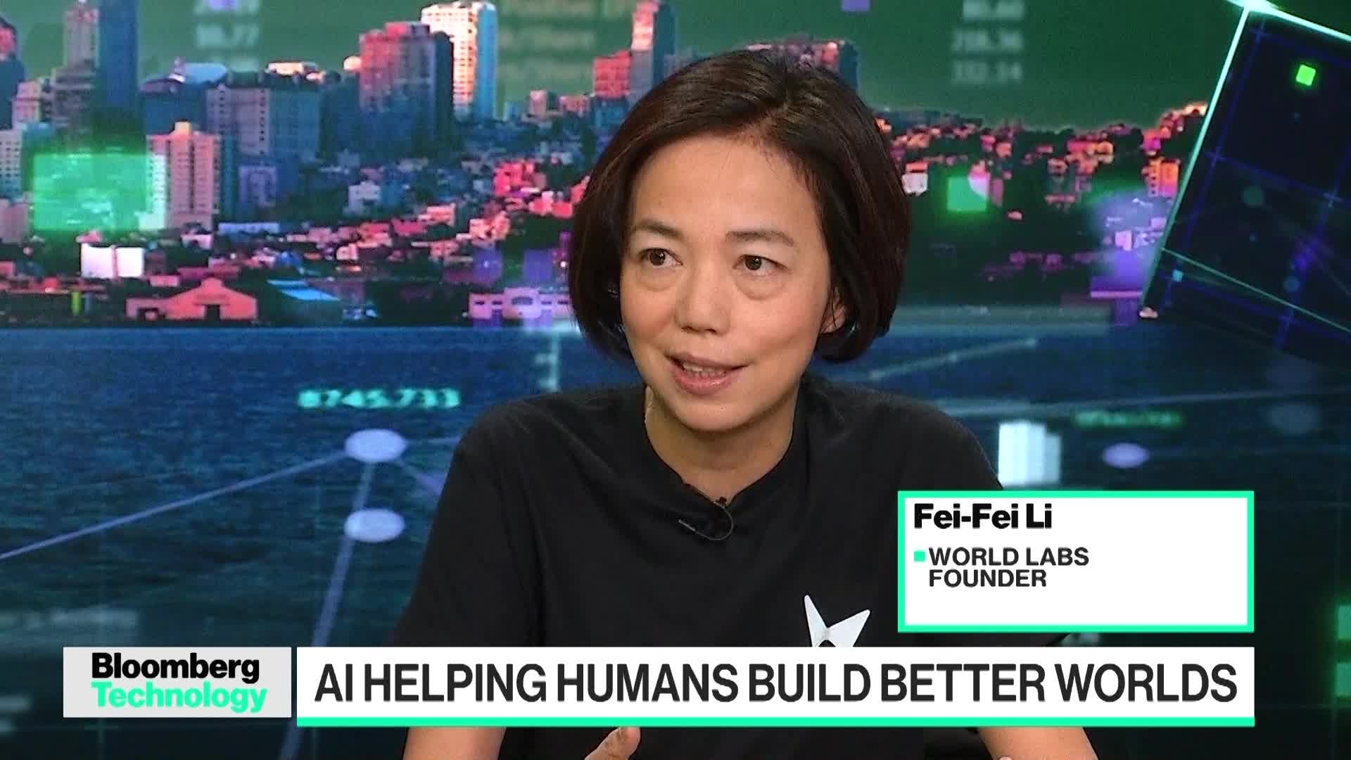 Fei-Fei LI. De Chinees-Amerikaanse ‘Godmother of AI’, Fei-Fei Li. Foto: Bloomberg TV.