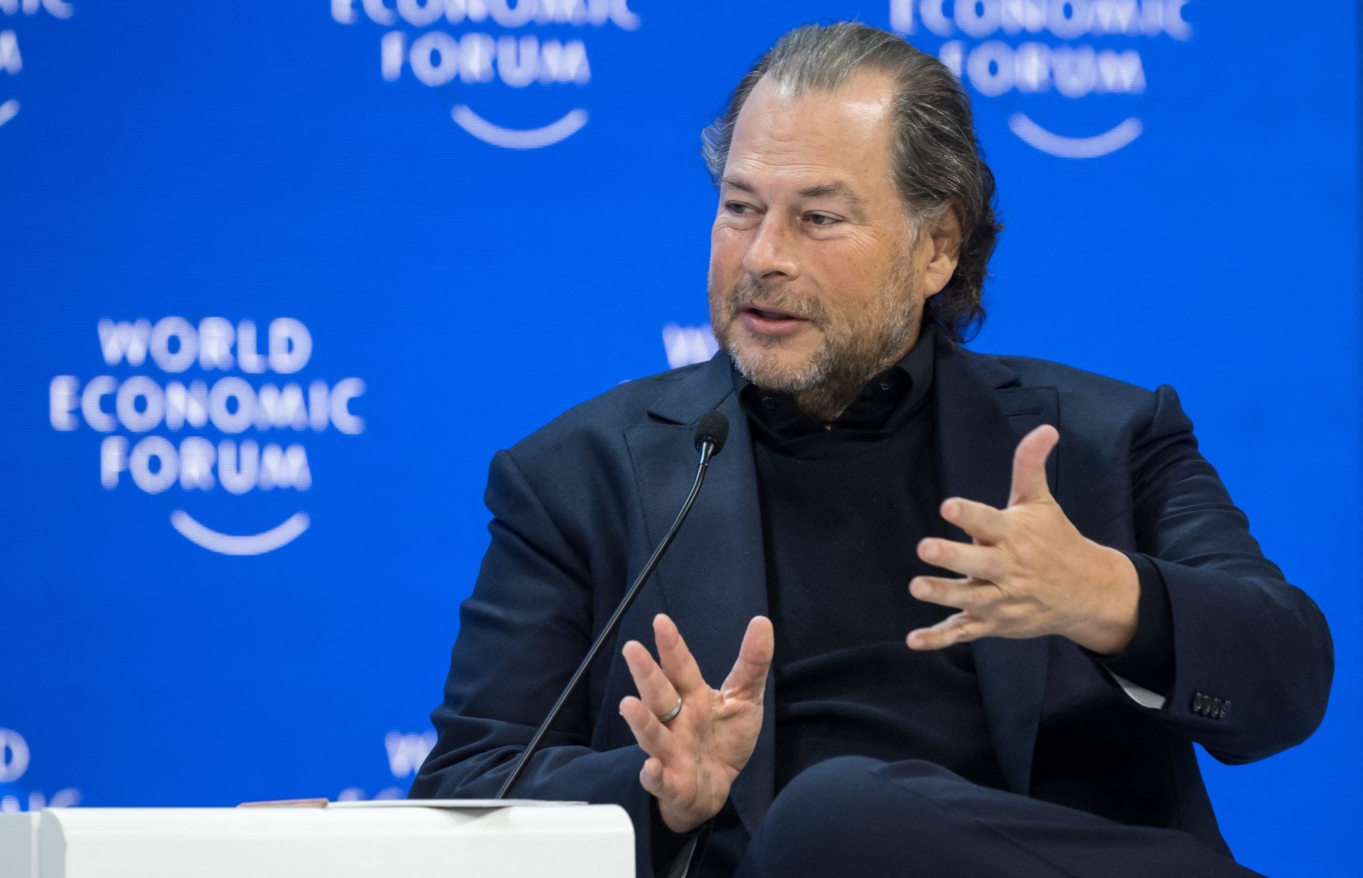Salesforce-CEO Marc Benioff. Salesforce-CEO Marc Benioff. Foto: ANP/AFP