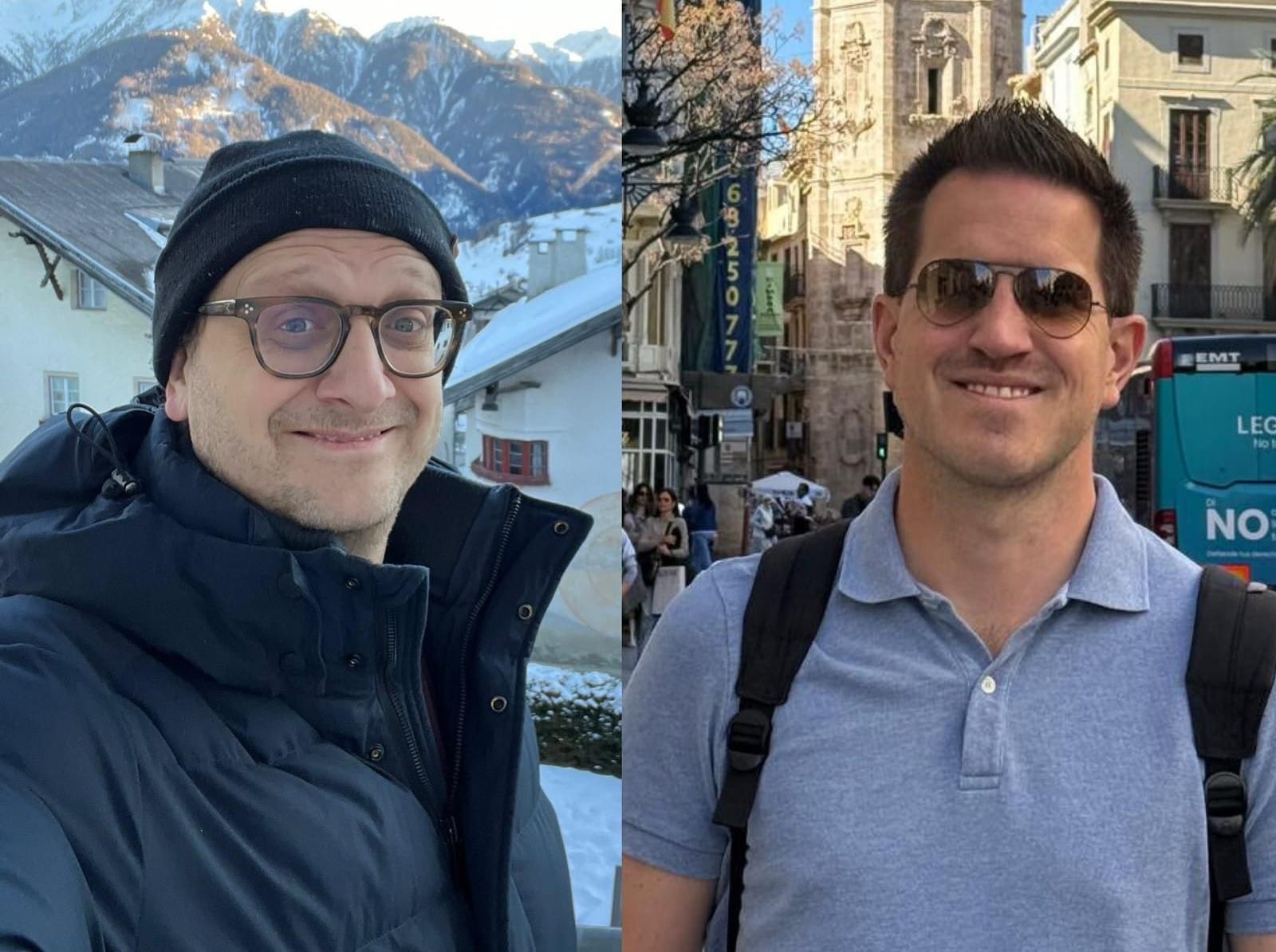 Daniel Kok en Thijs van Dijk van Bakkie Media. Daniel Kok en Thijs van Dijk, de makers van Bakkie Media, met de 99e als remote-podcast: Daniel vanuit de sneeuw, Thijs vanuit de zon.
