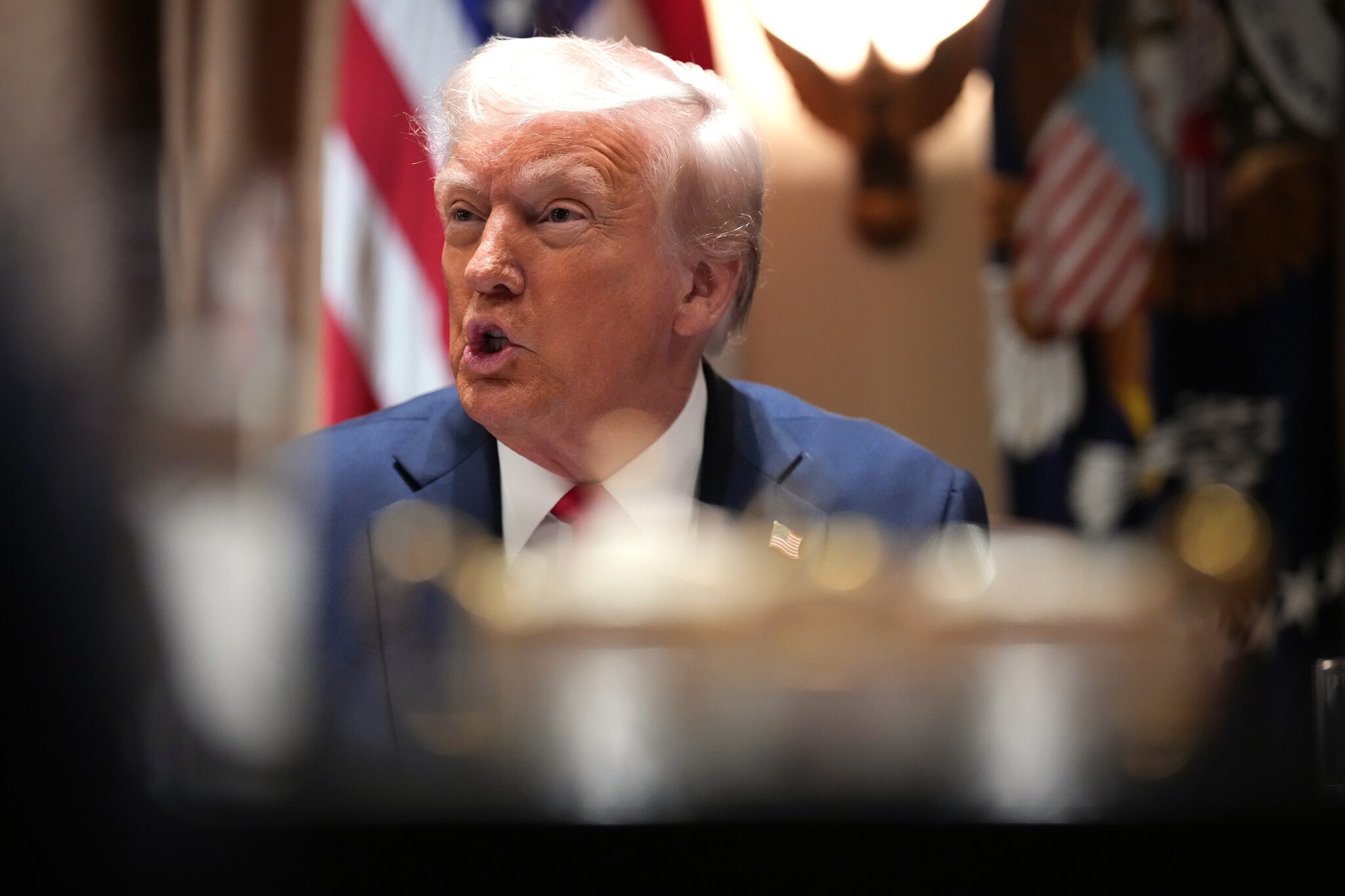 President Donald Trump tijdens zijn eerste kabinetsvergadering. Donald Trump tijdens zijn eerste kabinetsvergadering. Foto: Getty Images