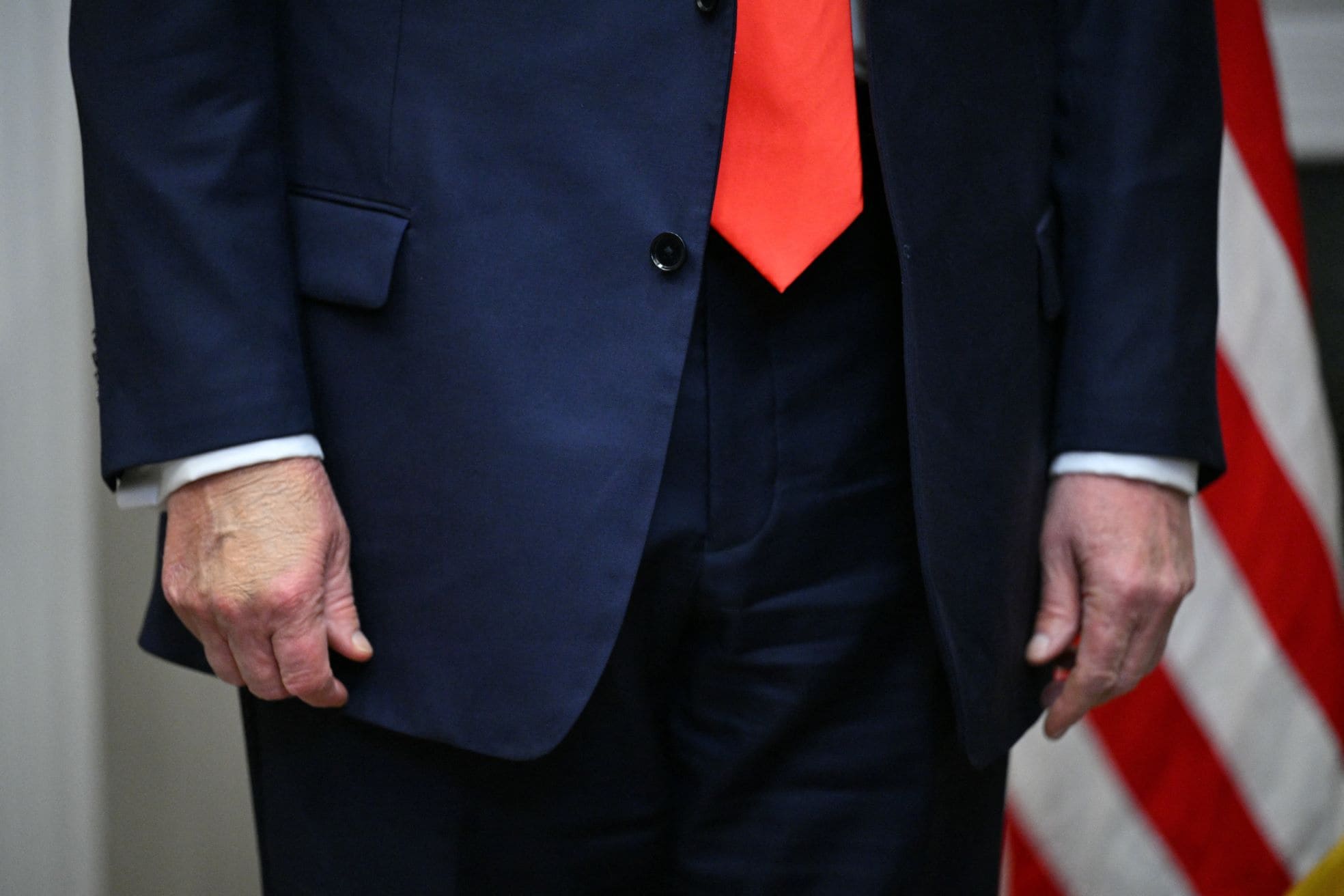 De handen van Trump. Foto: ANP/AFP