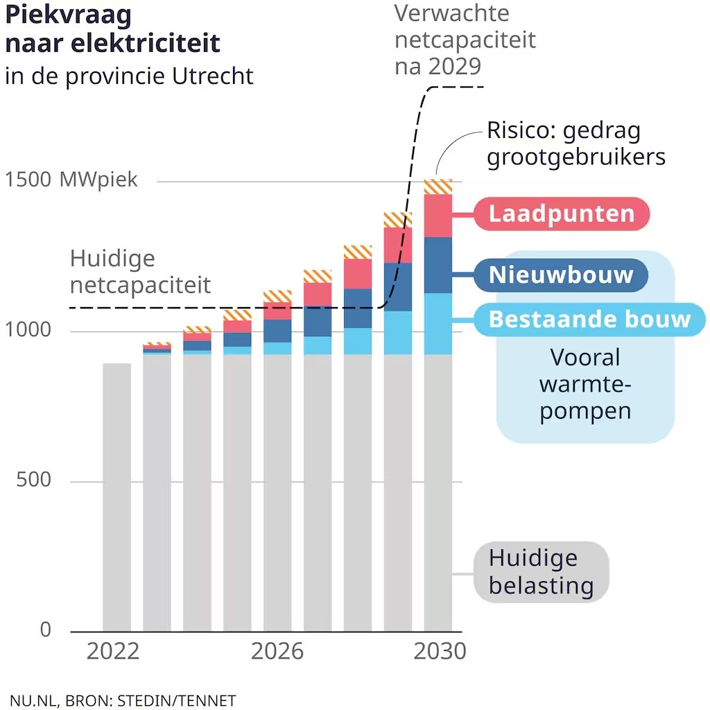 Grafiek piekvraag. tedin/Tennet