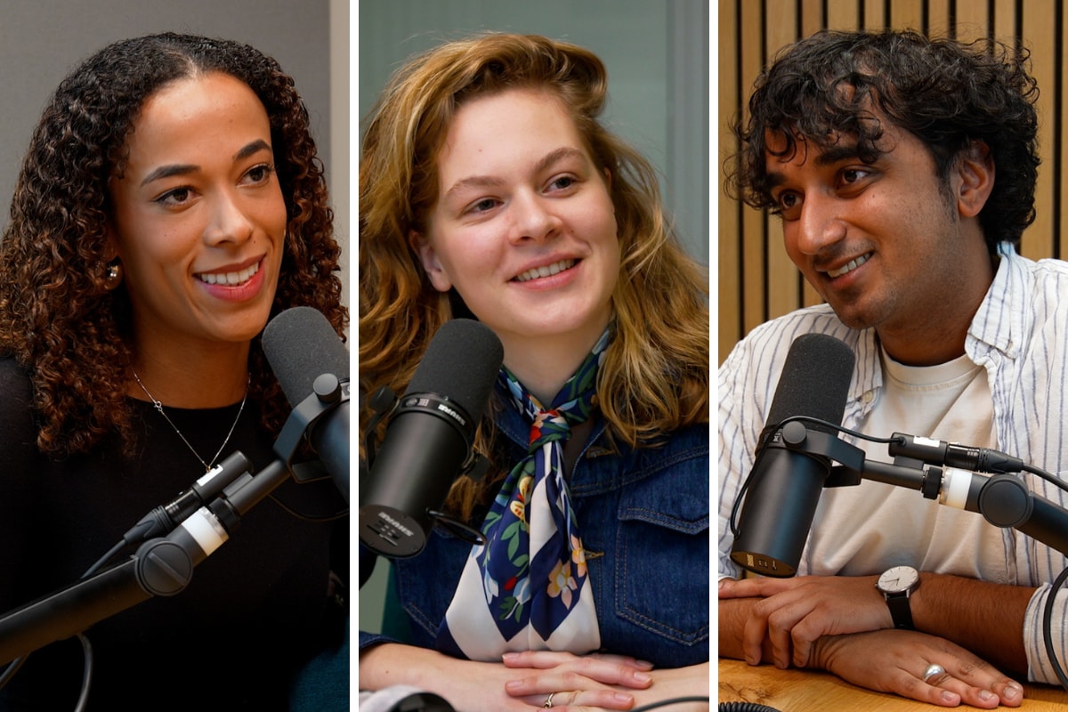 Julia van Oosten,Mirthe Westrik en Tahrim Ramdjan over kledingvoorschriften in de podcast 'Hoe overleef ik werken met Gen Z'. Julia van Oosten,Mirthe Westrik en Tahrim Ramdjan over kledingvoorschriften in de podcast 'Hoe overleef ik werken met Gen Z'. Beeld: BusinessWise