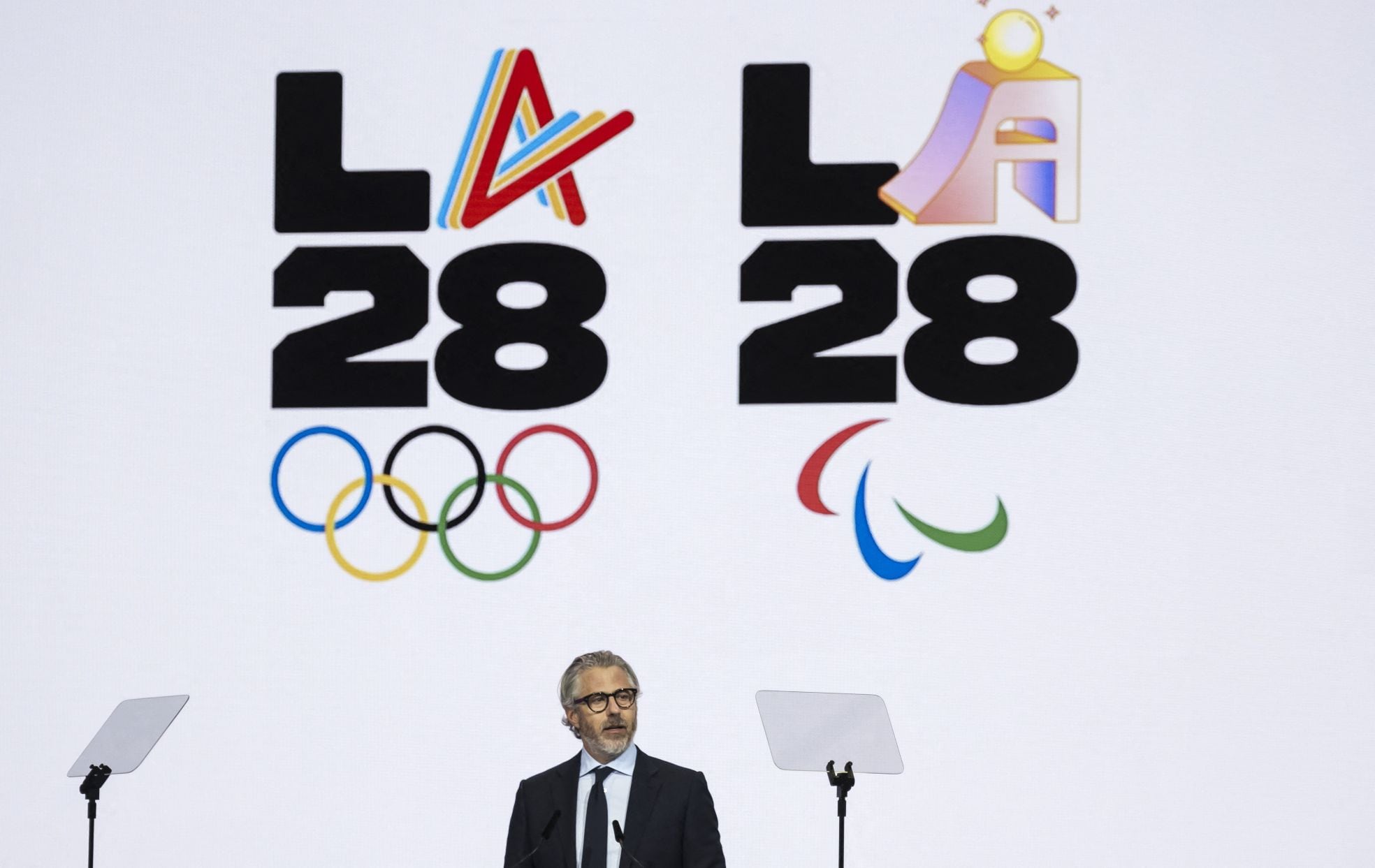 Casey Wasserman, voorzitter van de Olympische Spelen 2028 in Loas Angeles. Casey Wasserman, voorzitter van de Olympische Spelen 2028 in Los Angeles. Foto: COFFRINI/AFP