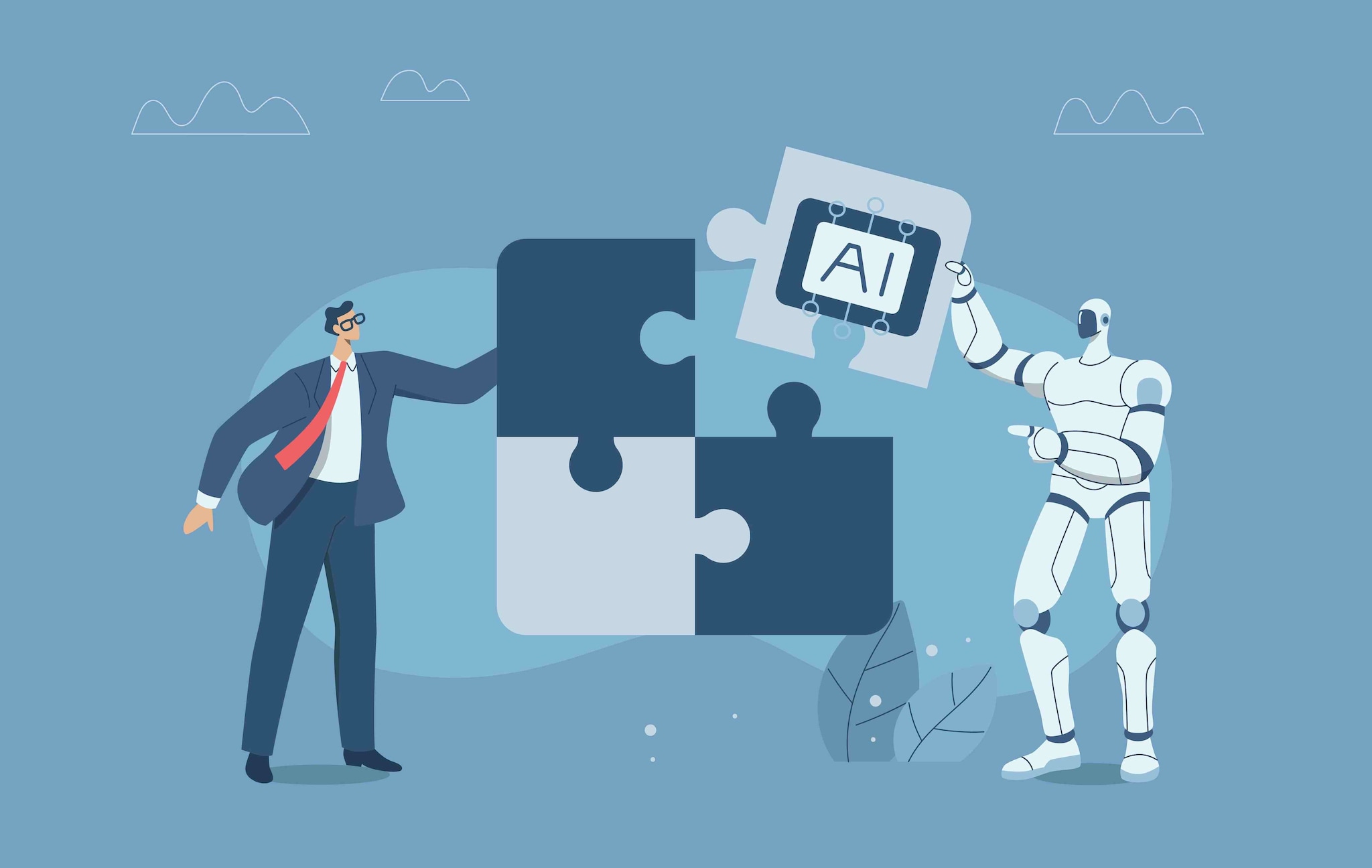 Samenwerking tussen mens en AI. Mens en AI... Afbeelding: Shutterstock.