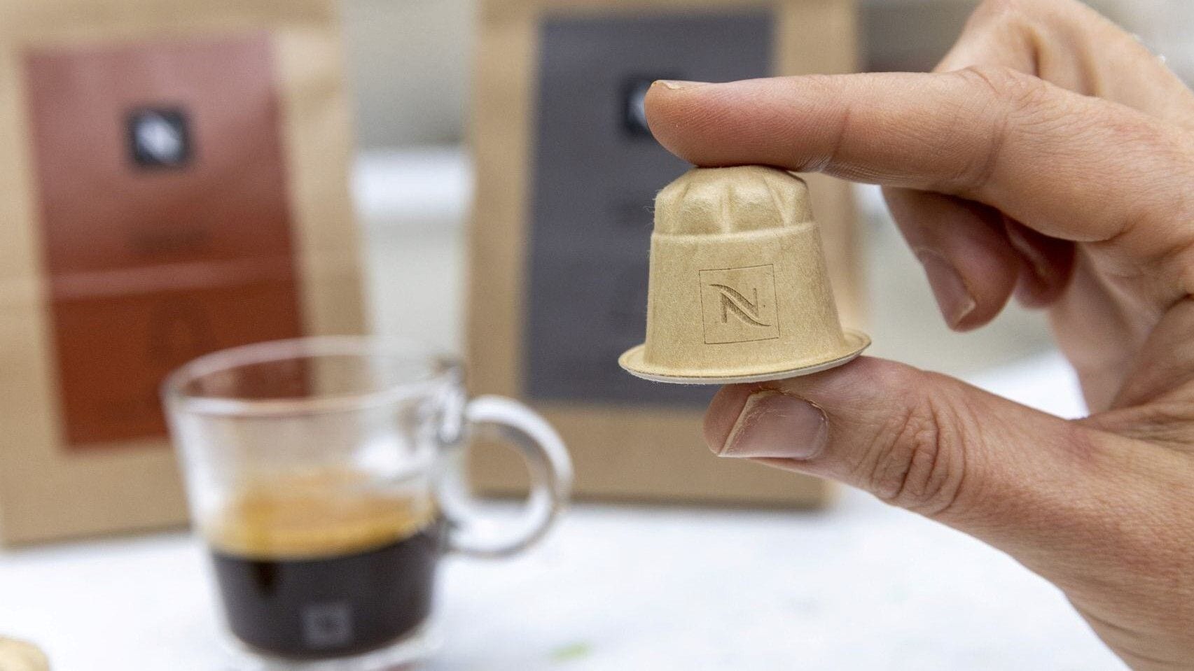 De papieren cups van Nespresso. De papieren cups van Nespresso. Foto: Nespresso