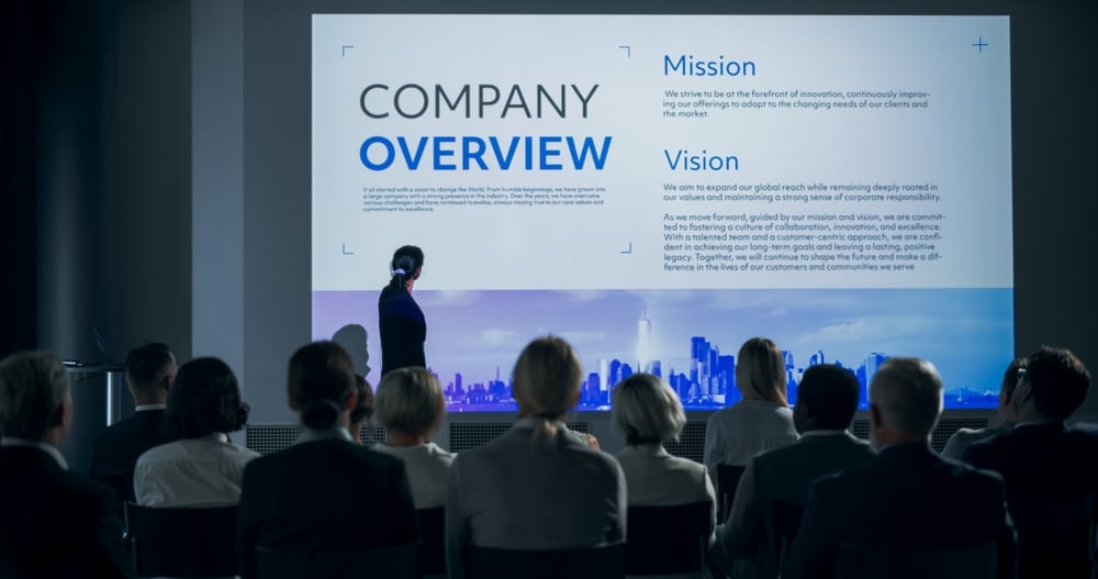 Een willekeurige presentatie, van een willekeurige spreker op een willekeurige locatie. Foto: Shutterstock Een willekeurige presentatie, van een willekeurige spreker op een willekeurige locatie. Foto: Shutterstock