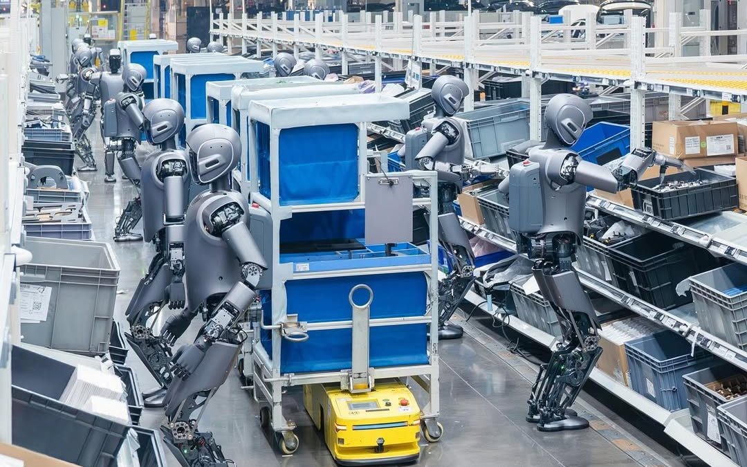 Robotisering in Chinese fabrieken: dit is nu. Robotisering in Chinese fabrieken anno nu. Foto: AFP