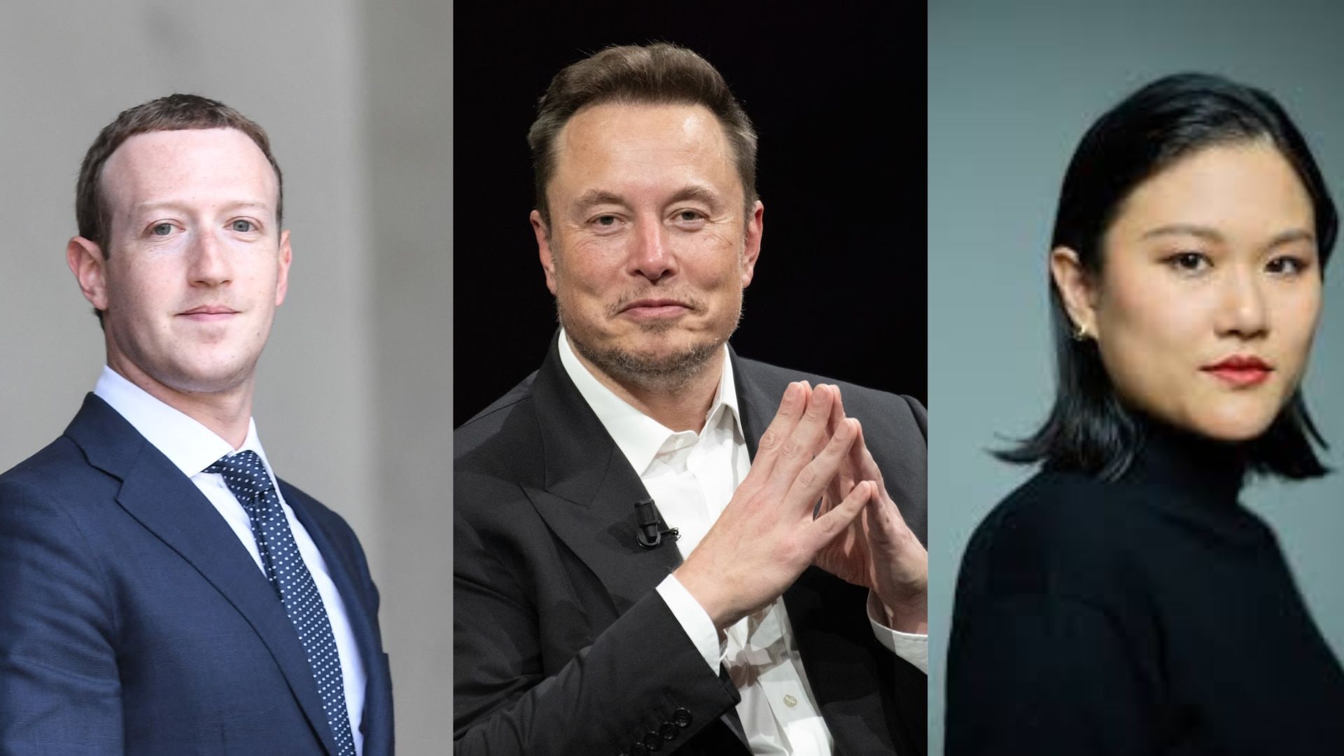 Mark Zuckerberg, Elon Musk en Karen Hao, alledrie - natuurlijk - in de Time100 AI. Mark Zuckerberg, Elon Musk en Karen Hao, alledrie - natuurlijk - in de Time100 AI. Foto’s: Shutterstock