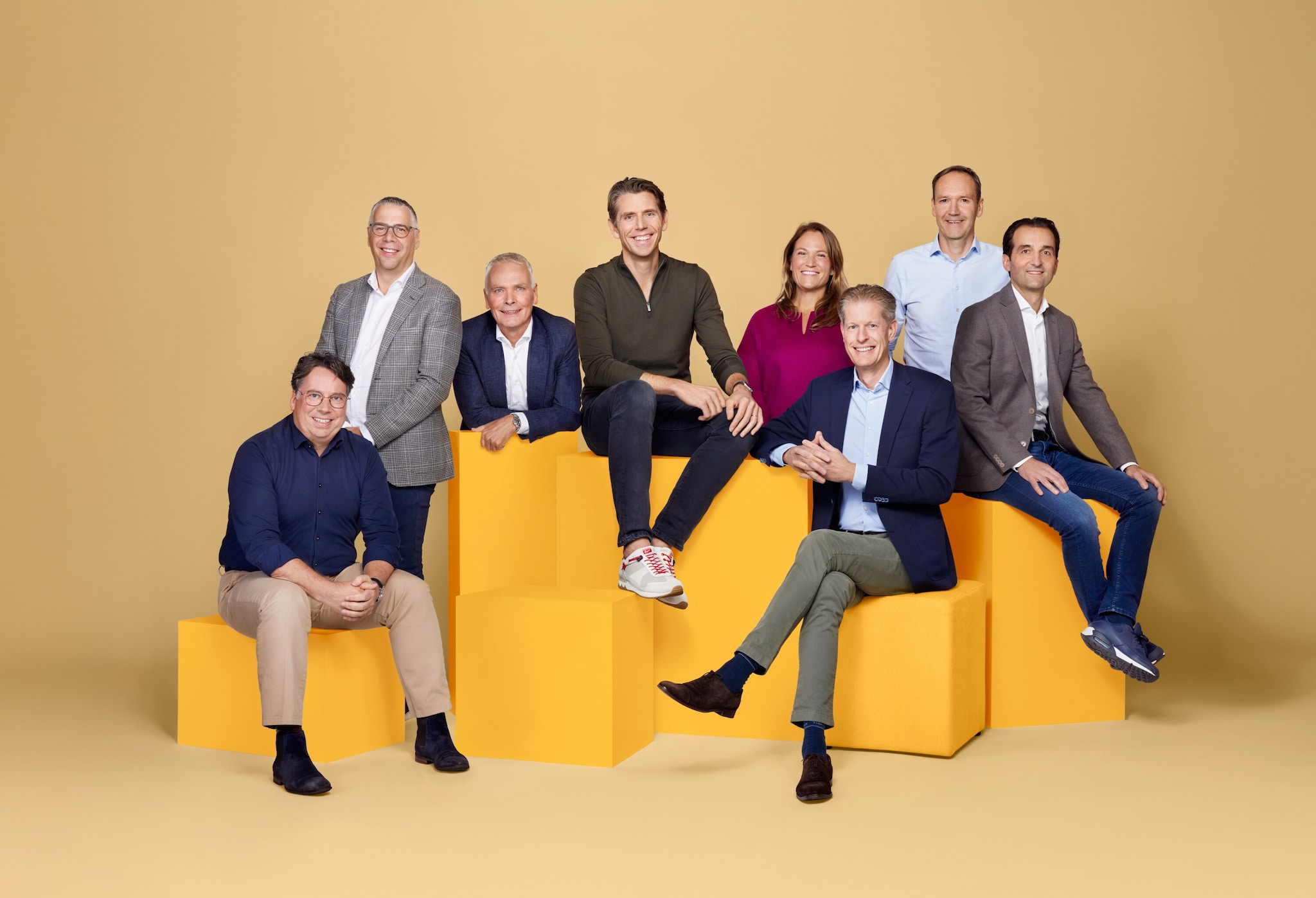 Een deel van het directieteam van Jumbo met vanaf links Karel de Jong (directeur Supply Chain),  Anrico Maat (directeur Sales) en Peter van Erp (directeur Finance). Zij vertrekken alle drie. Jumbo