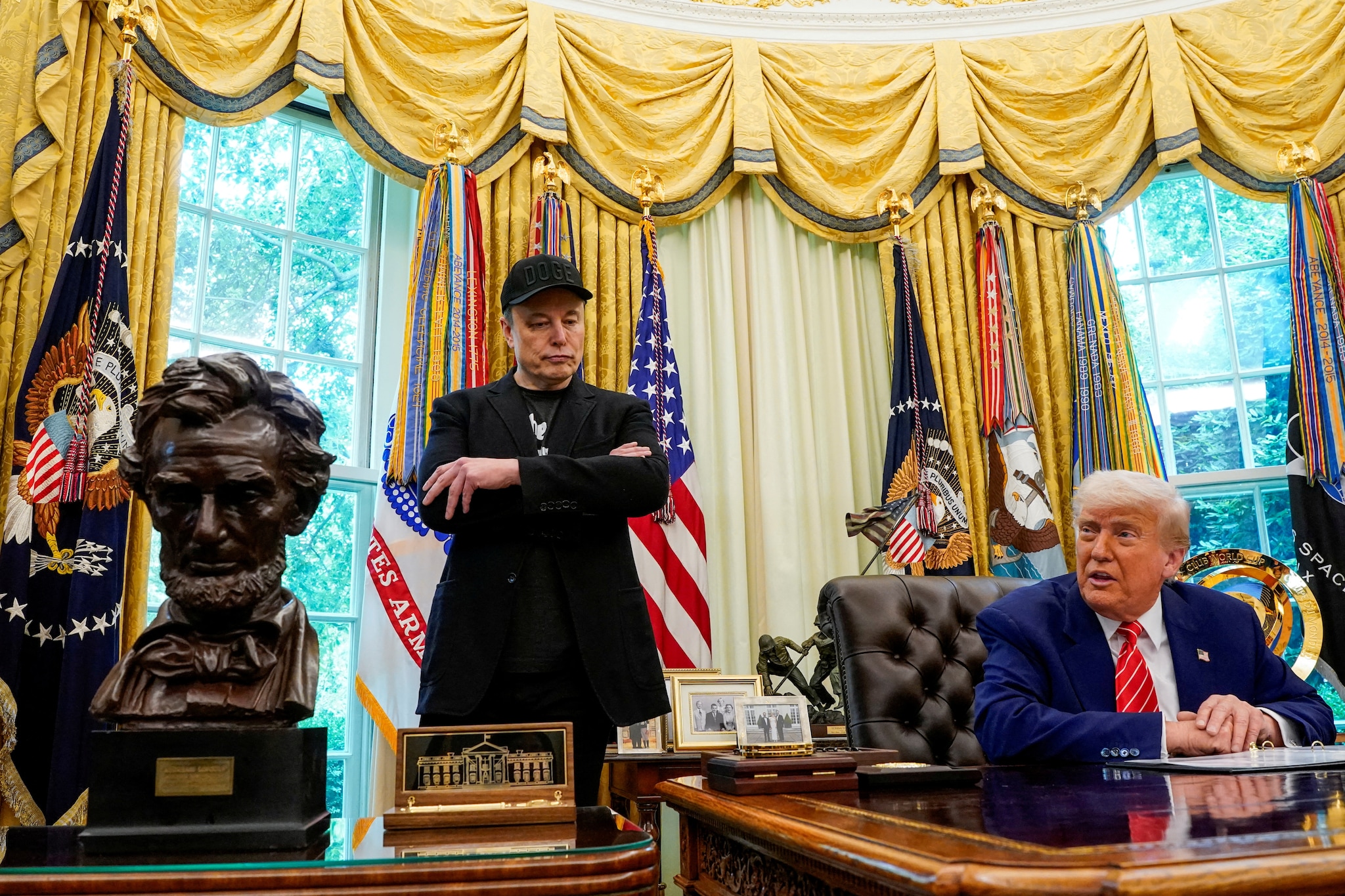 President Donald Trump en Elon Musk.  Reuters