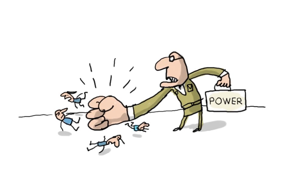 Dictatortje spelen. Illustratie: 1jour1actu