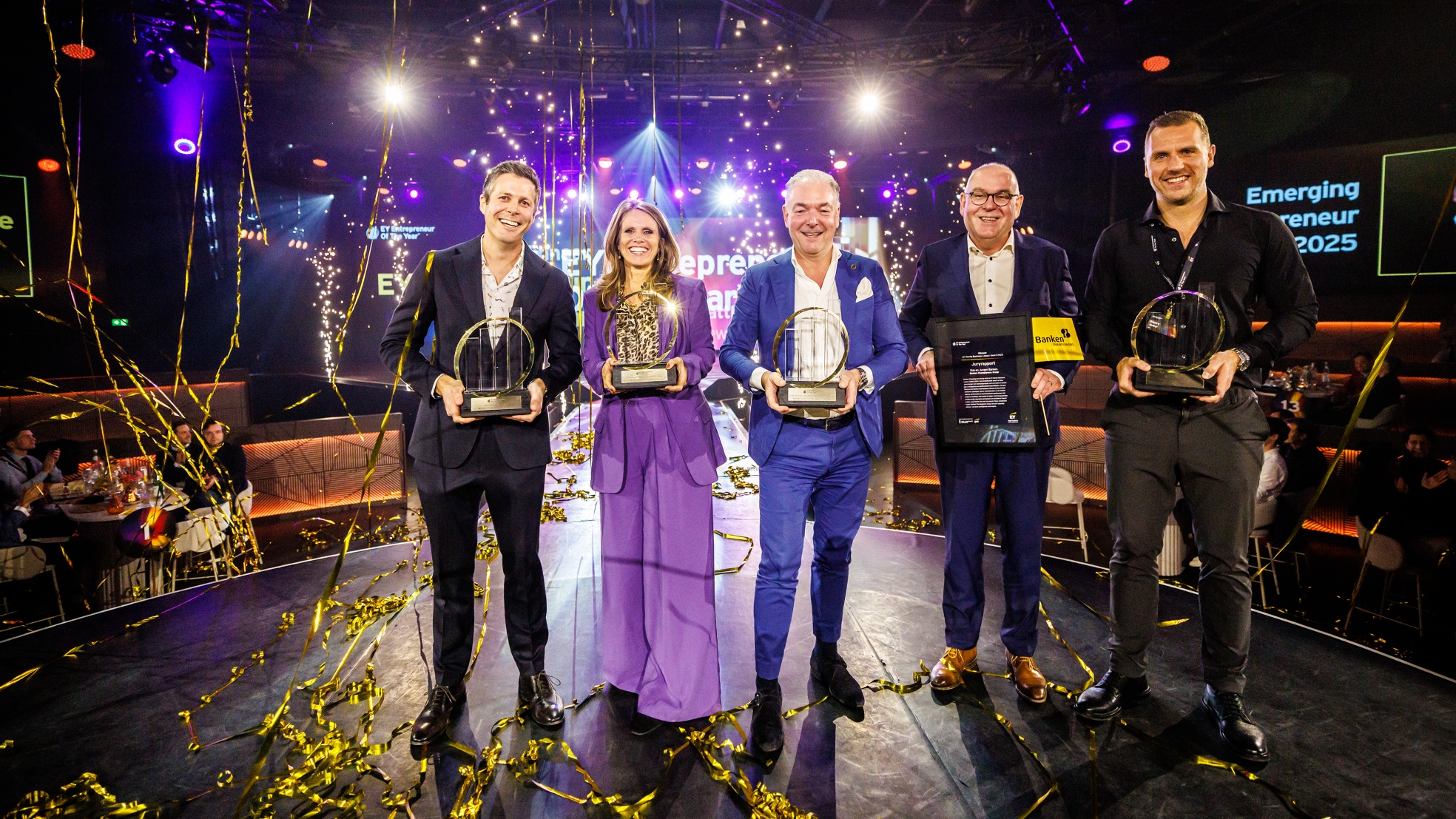 De winnaars van de EY Entrepreneur Of The Year-award. De winnaars van de EY Entrepreneur Of The Year-award. Foto: EY