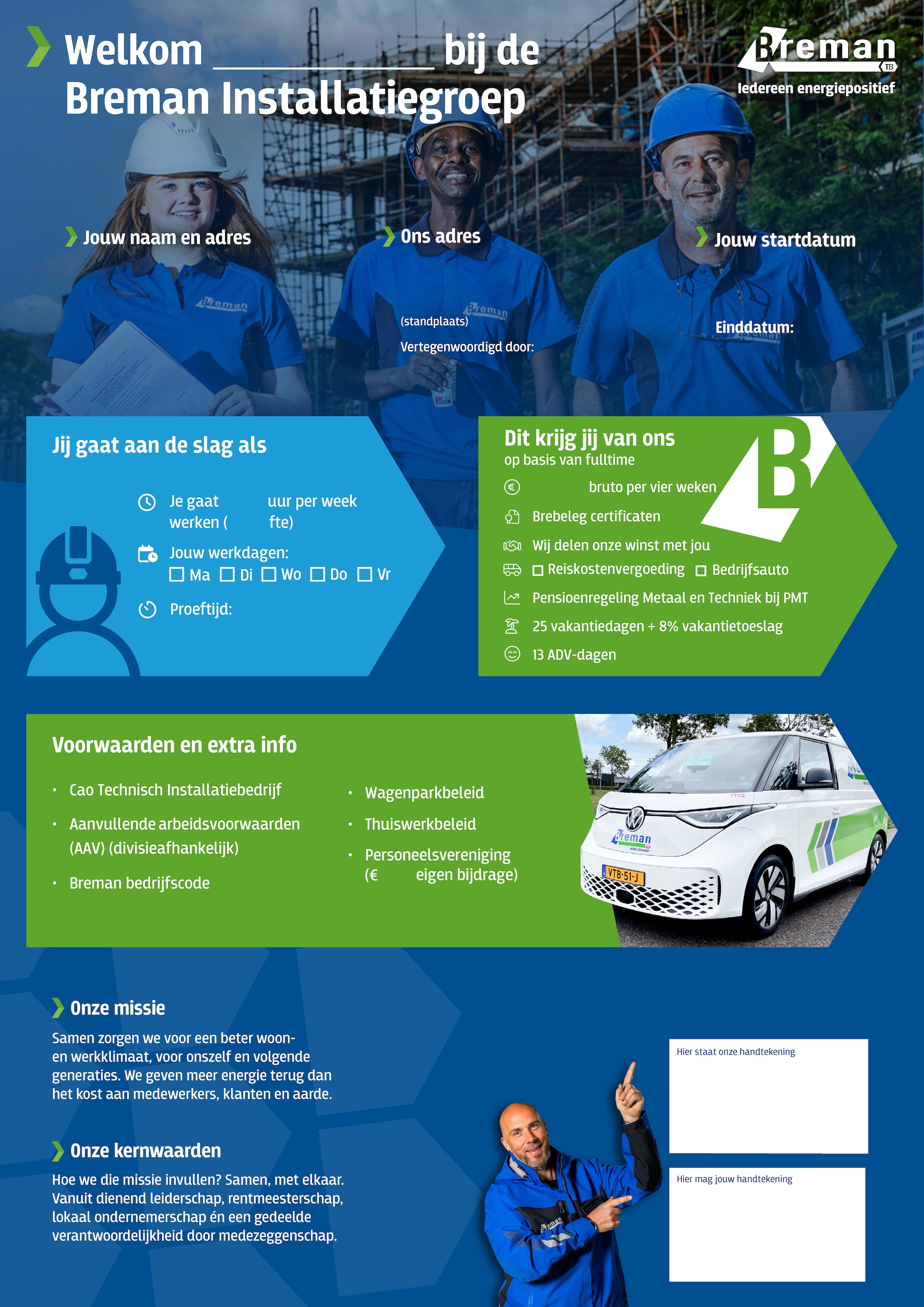 Het toegankelijke nieuwe arbeidscontract van Breman Installatiegroep Breman Installatiegroep