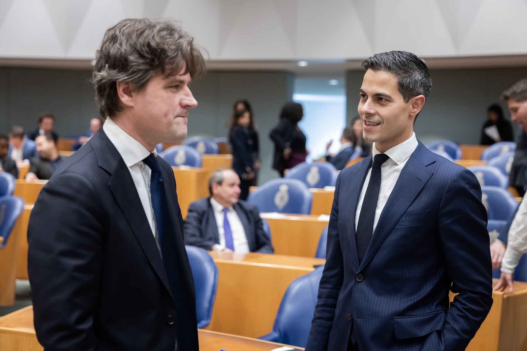 Rob Jetten en Henri Bontenbal in de Tweede Kamer. Foto: ANP/Hollandse Hoogte/Laurens van Putten Rob Jetten en Henri Bontenbal in de Tweede Kamer. Foto: ANP/Hollandse Hoogte/Laurens van Putten