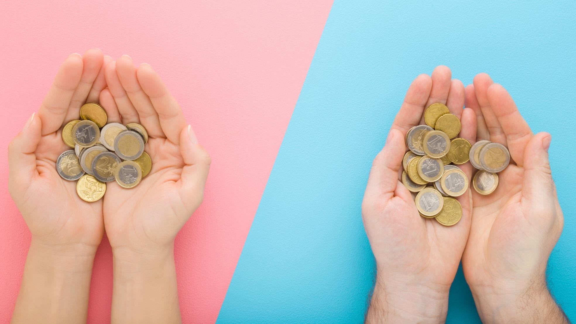 Mannen van 60 jaar verdienen in het bedrijfsleven gemiddeld 9 euro meer per uur dan hun vrouwelijke collega's van dezelfde leeftijd. Mannen van 60 jaar verdienen in het bedrijfsleven gemiddeld 9 euro meer per uur dan hun vrouwelijke collega’s van dezelfde leeftijd. Beeld: Shutterstock