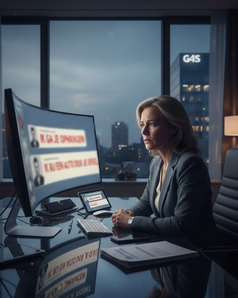 Geweldsdreigingen tegen topbestuurders neemt toe. Beeld gegenereerd met Google Gemini. Geweldsdreigingen tegen topbestuurders neemt toe. Beeld gegenereerd met Google Gemini.