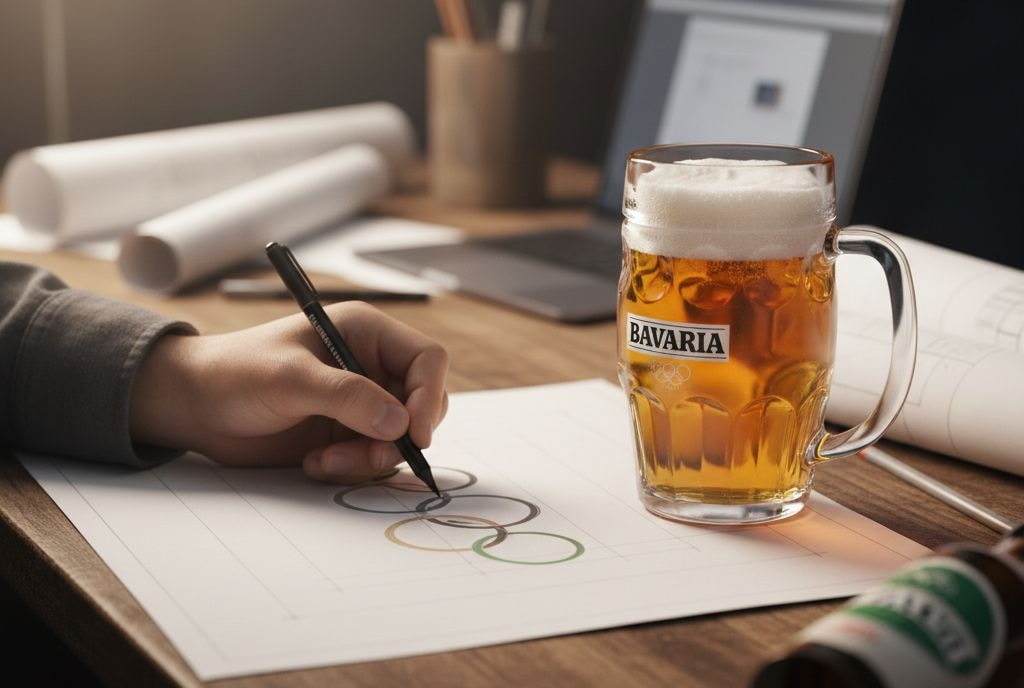 Na de FIFA is het IOC aan de beurt: een provocerende, maar goed doordachte marketingactie van Bavaria. Na de FIFA is het IOC aan de beurt: een provocerende, maar goed doordachte marketingactie van Bavaria. Afbeelding: Gemini/AI.