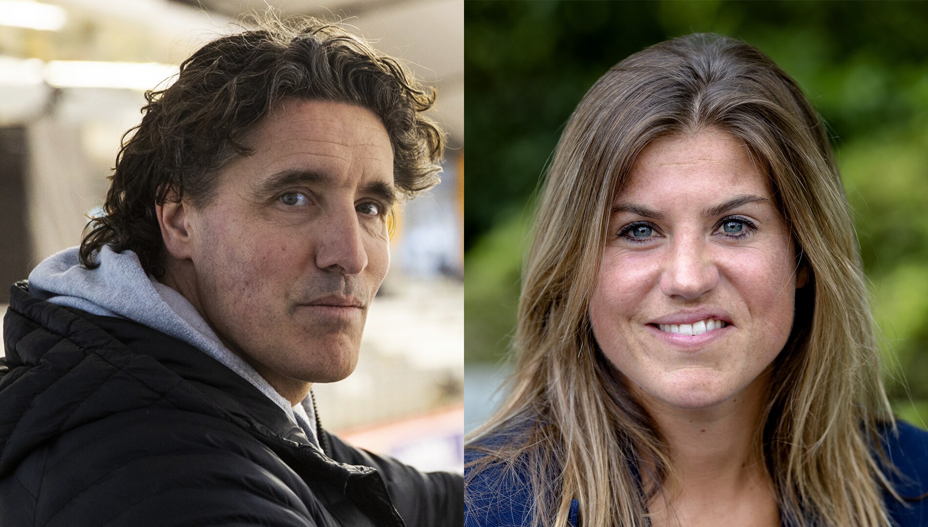 Oud-sporters Martin Hersman en Kim Lammers. Foto's: ANP