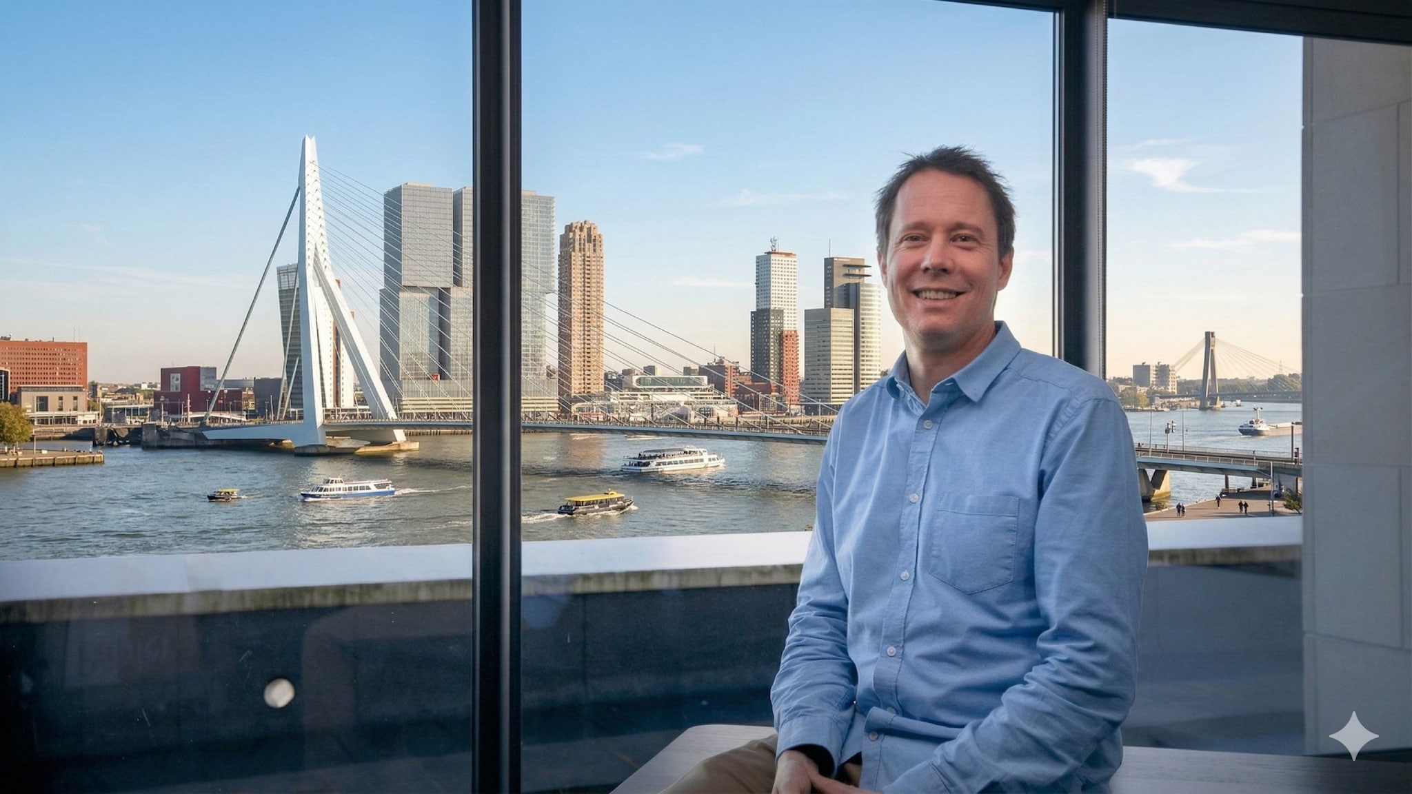 Don Ritzen gaat de skyline van Rotterdam veranderen. En Rotterdam zelf. Met zijn Shift Landmark-project komt er een iconisch bouwwerk. Don Ritzen gaat de skyline van Rotterdam veranderen. En Rotterdam zelf. Met zijn Shift Landmark-project komt er een iconisch bouwwerk. Afbeelding: Gemini.