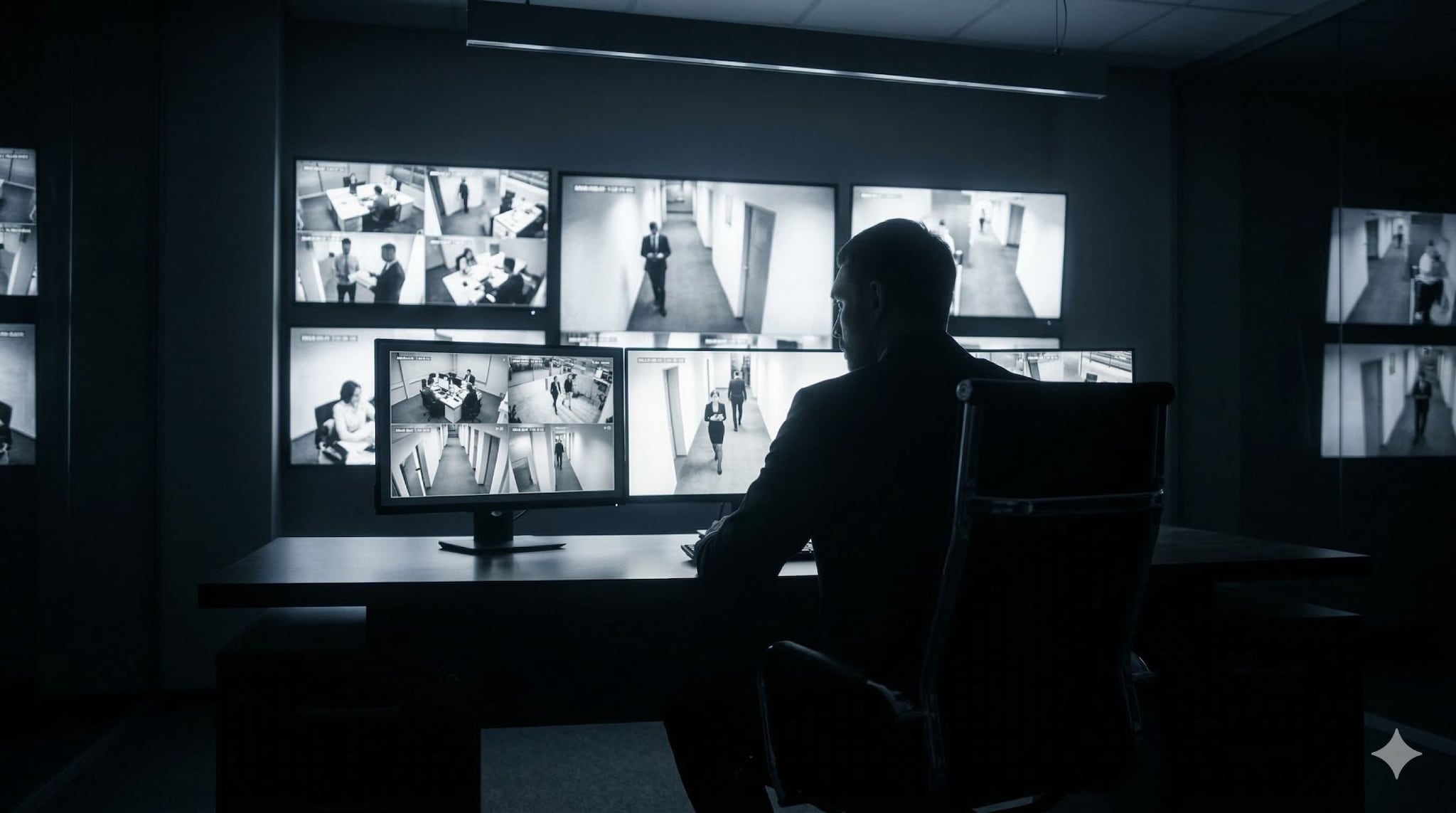 Veel werknemers worden op afstand in de gaten gehouden via camerabeelden. Vakbond CNV en privacywaakhond Autoriteit Persoonsgegeven zien een forse toename. Niet alleen beelden worden bekeken, ook gesprekken worden afgeluisterd. En dat is in strijd met de privacywet. Veel werknemers worden op afstand in de gaten gehouden via camerabeelden. Vakbond CNV en privacywaakhond Autoriteit Persoonsgegeven zien een forse toename. Niet alleen beelden worden bekeken, ook gesprekken worden afgeluisterd. En dat is in strijd met de privacywet. Afbeelding: Gemini/AI.