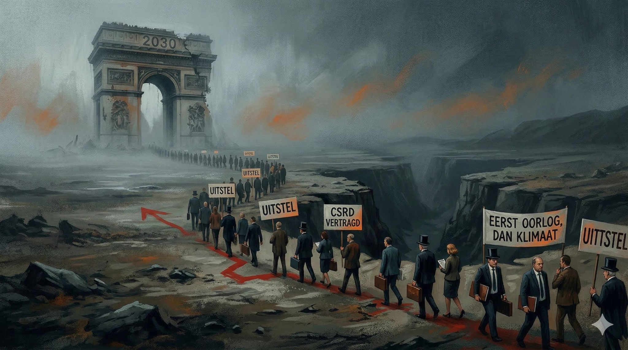 Winst boven wereld. Winst boven wereld. Afbeelding: Gemini/AI.