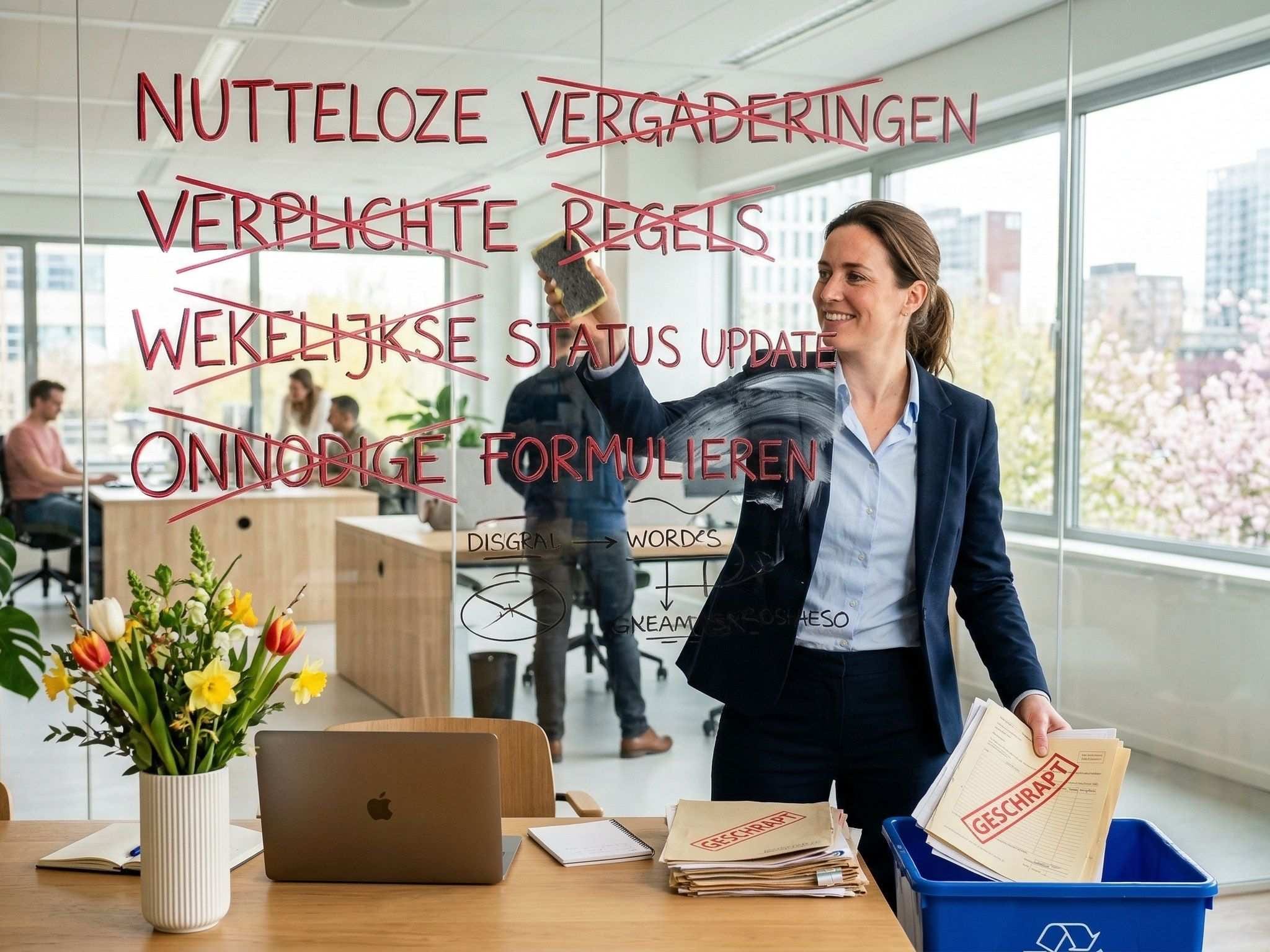 voorjaarsschoonmaak team schrap nutteloze vergaderingen regels