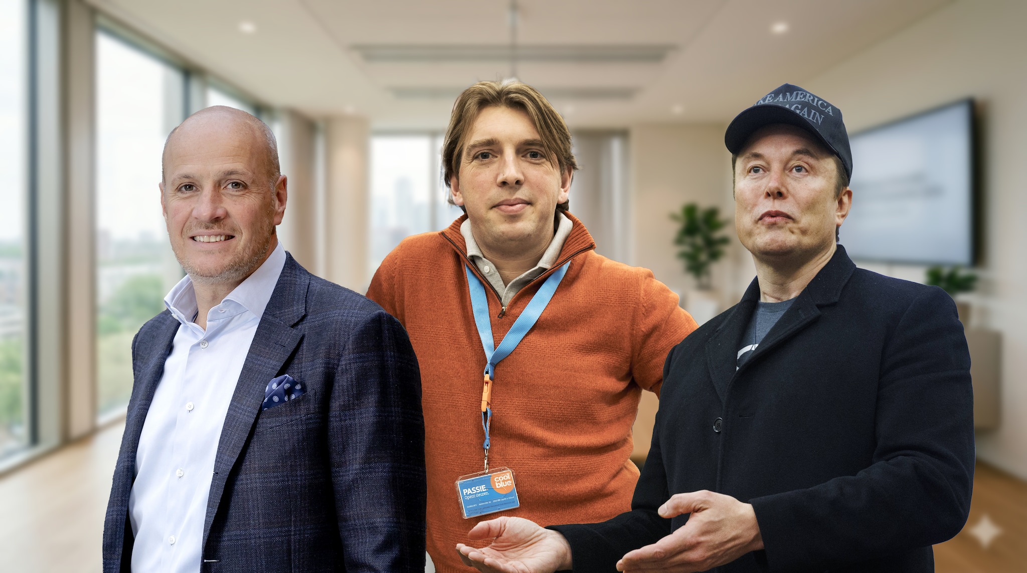 Frits van Eerd, Pieter Zwart en Elon Musk: is de CEO als influencer een zegen of risico? Foto: ANP/Google Gemini