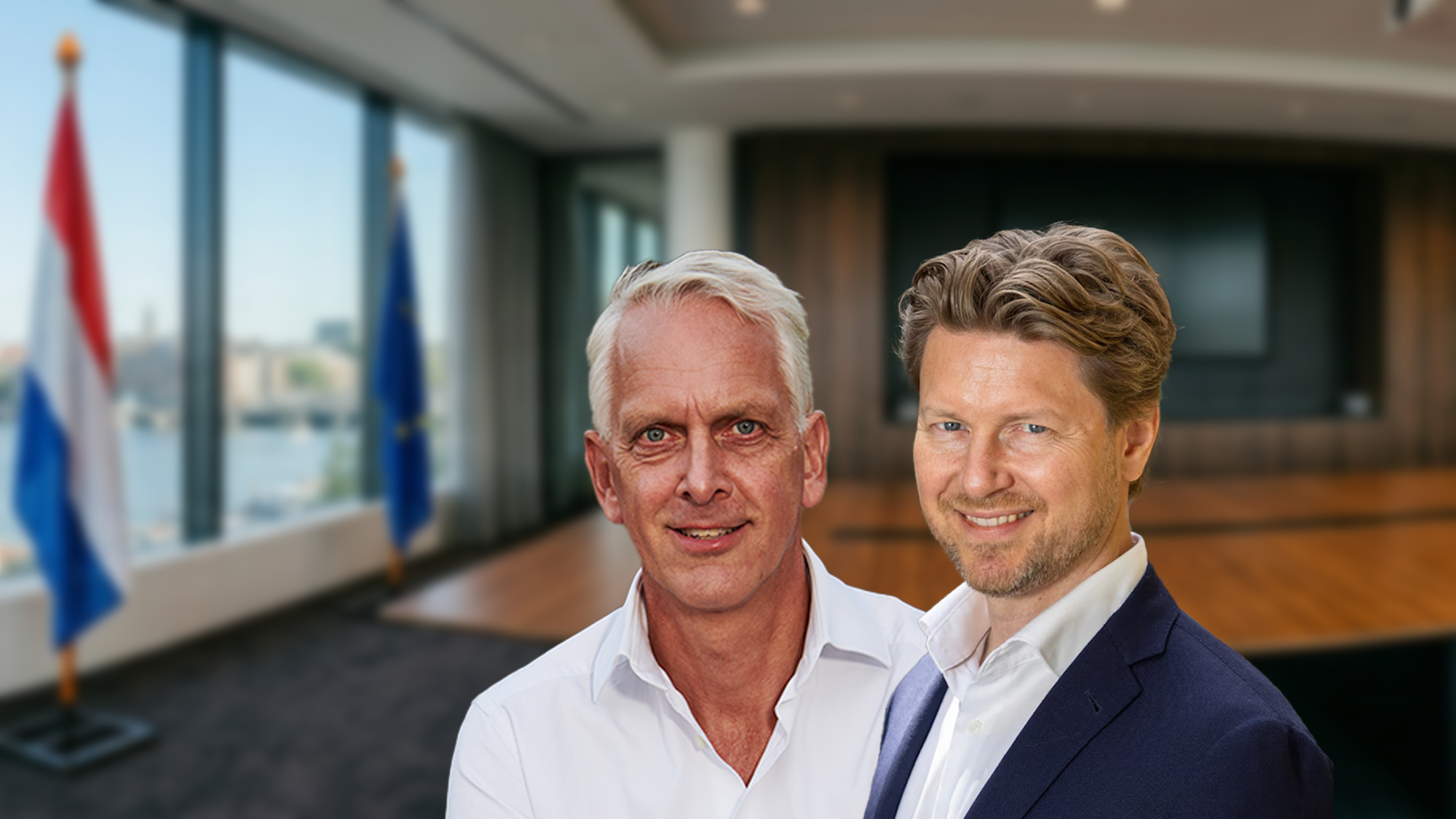 Nederlandse corporates kiezen steeds vaker voor een buitendlandse CEO. Foto: Google Gemini/privéfoto Geert Jan van der Snoek en Alexander Stolze.