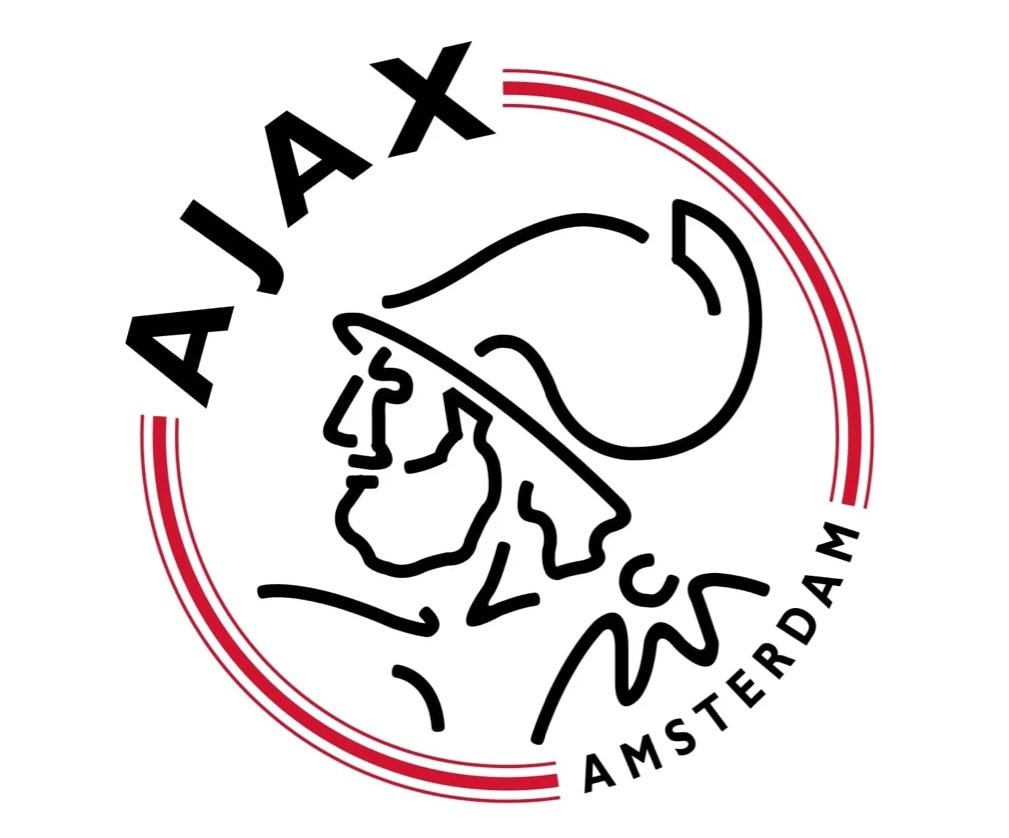 Het oude logo van Ajax. Ajax