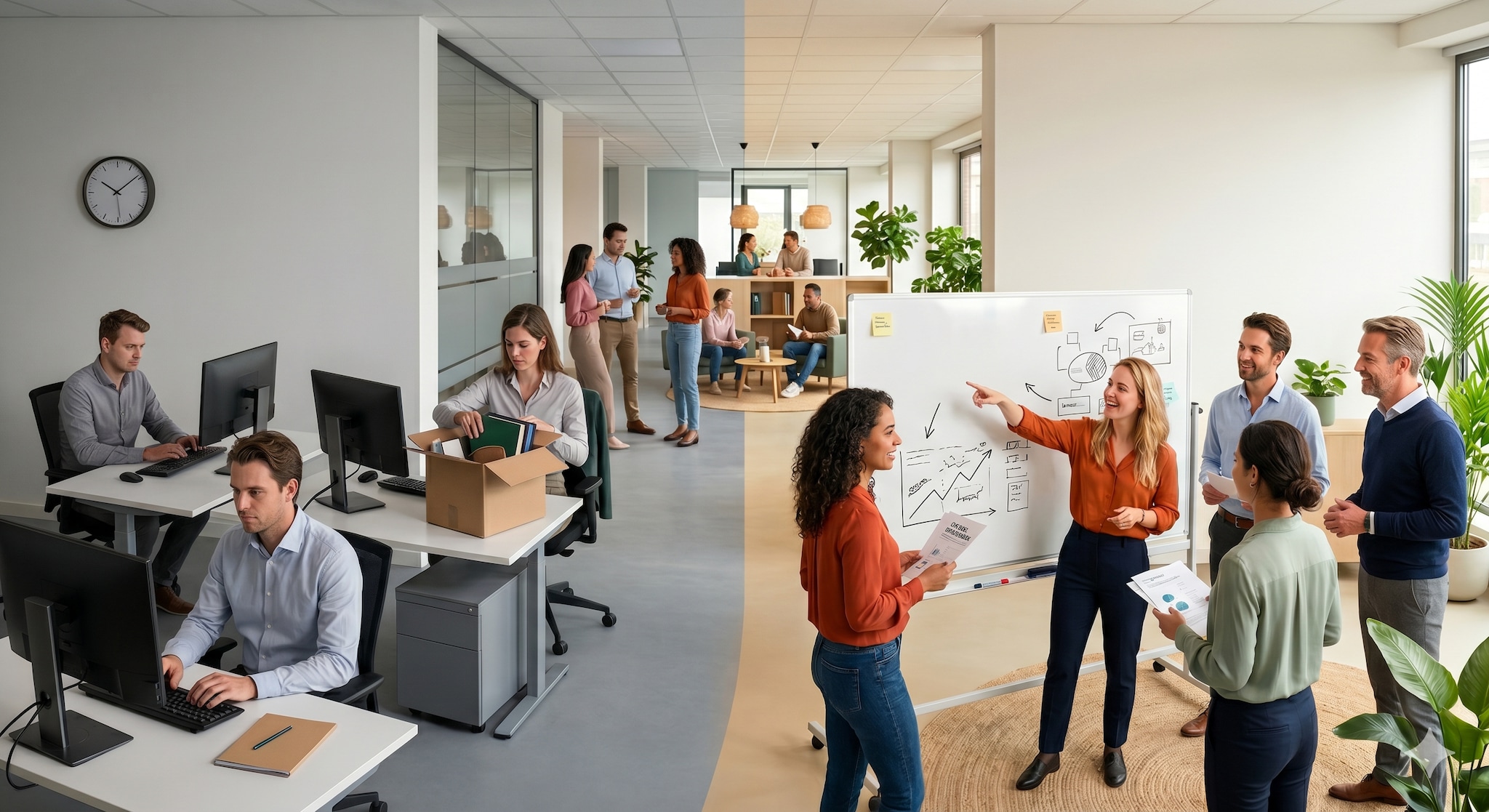 Steeds meer werknemers zoeken naar zingeving op het werk. Beeld gegenereerd met Google Gemini.