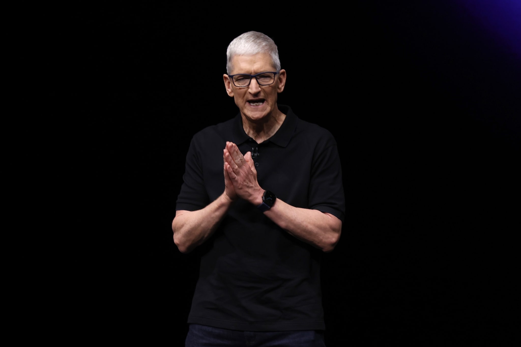 epa12903430 (FILE) - Apple CEO Tim Cook speaks in the Steve Jobs Theater during an Apple event on the campus of Apple Park in Cupertino, California, USA, 09 September 2025 (reissued 20 April 2026). Apple announced on 20 April 2026 that Tim Cook will transition to the role of Executive Chairman of the board, with John Ternus, currently Senior Vice President of Hardware Engineering, set to become Apple's next Chief Executive Officer effective 01 September 2026.  EPA/JOHN G. MABANGLO
