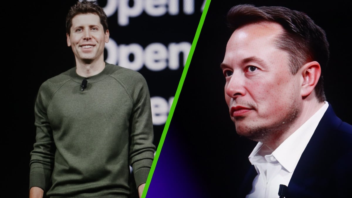Sam Altman (links) en Elon Musk staan voor de rechter.