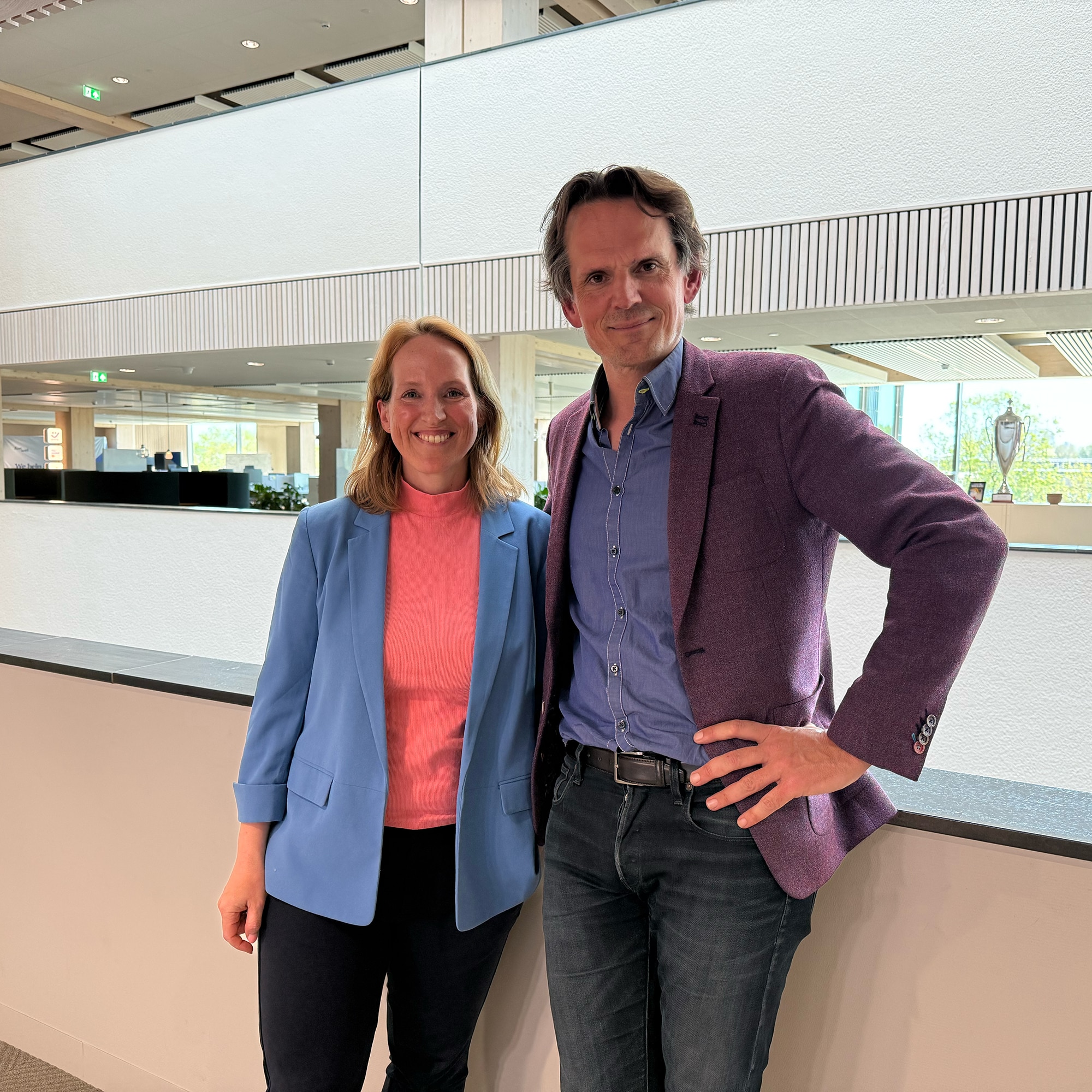 Annika Tibbe en Gerben van Driel tijdens de opname van Move on Up. Beeld: BusinessWise Annika Tibbe en Gerben van Driel tijdens de opname van Move on Up. Beeld: BusinessWise