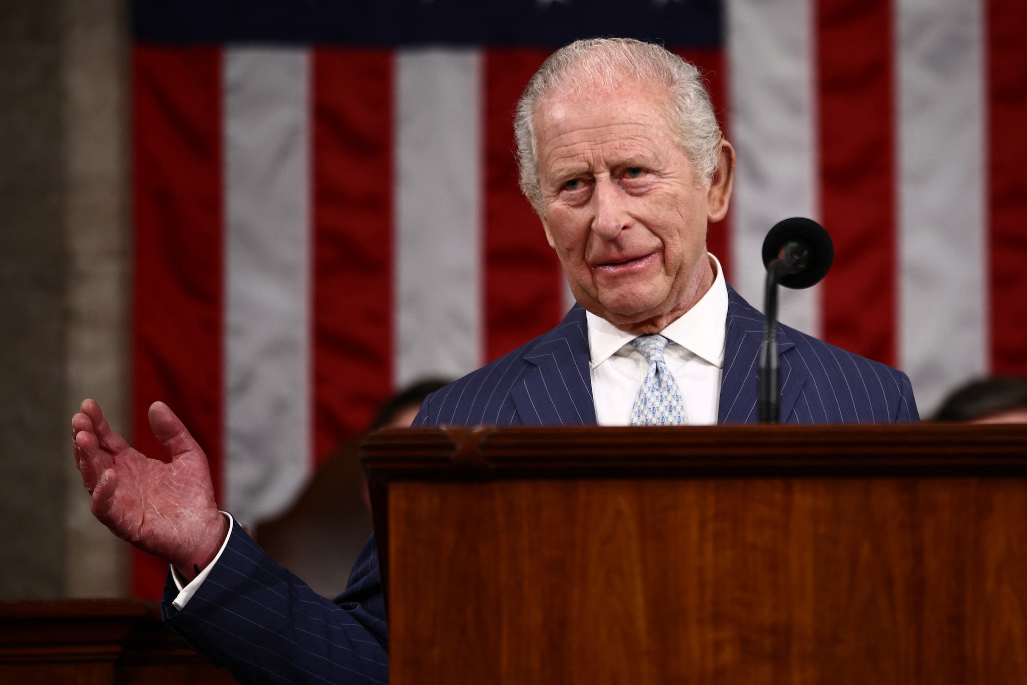 Koning Charles gaf een speech aan het Amerikaanse Congress. Foto: ANP