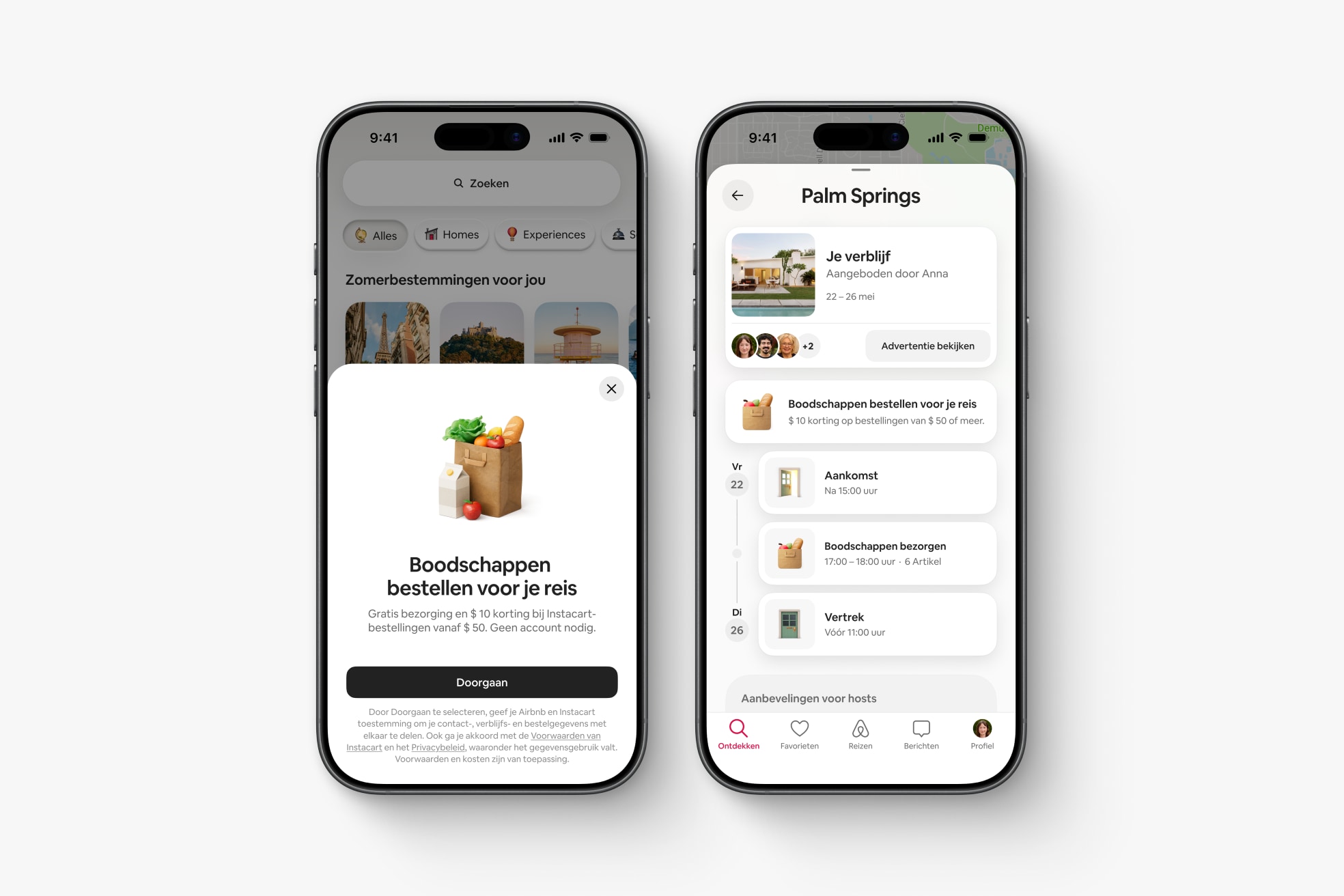 Boodschappen die klaar staan in je Airbnb-huisje of appartement? Het kan al in de VS. Airbnb