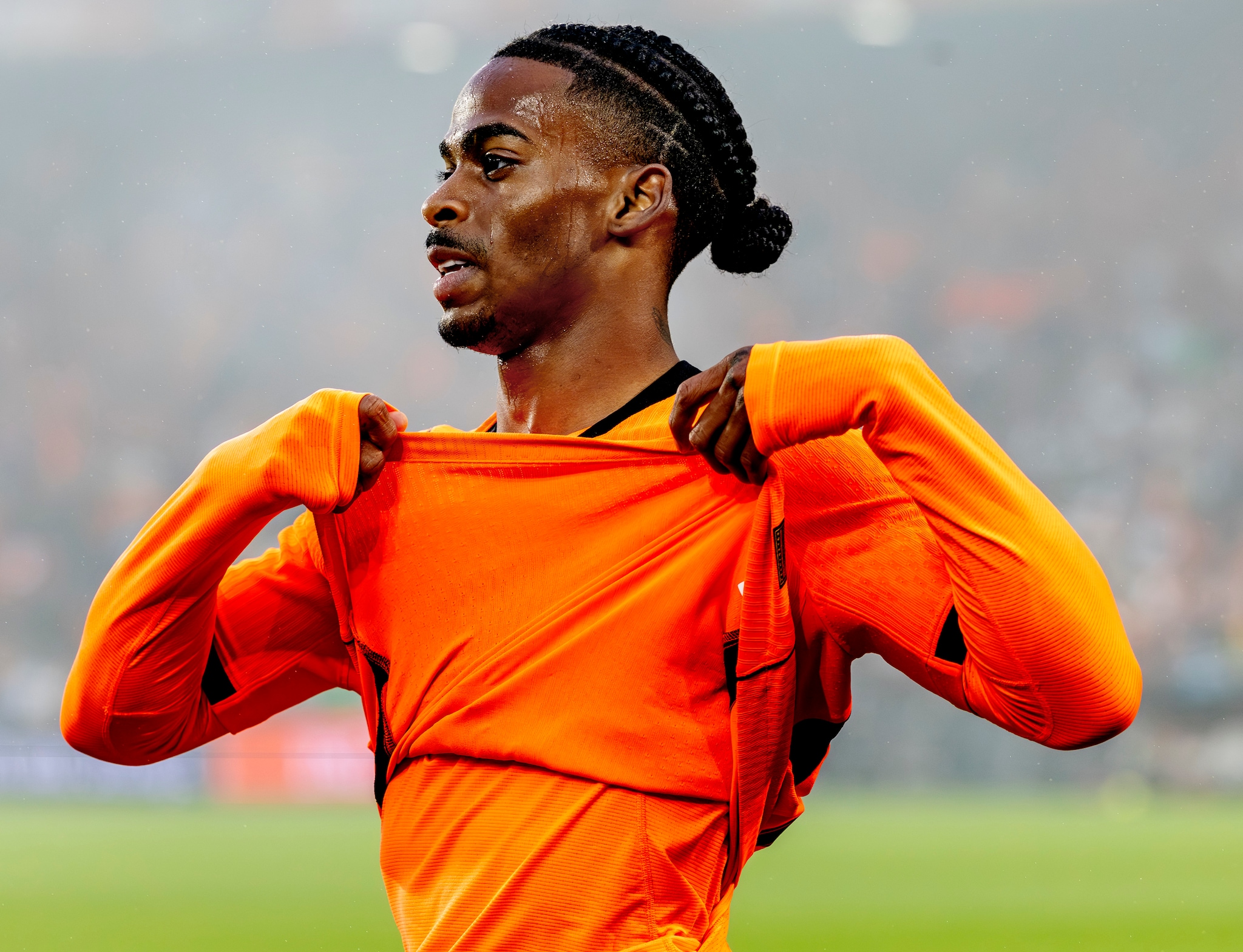Crysencio Summerville in zijn shirt, dat met 140 gram extreem licht is. Pim Ras Fotografie