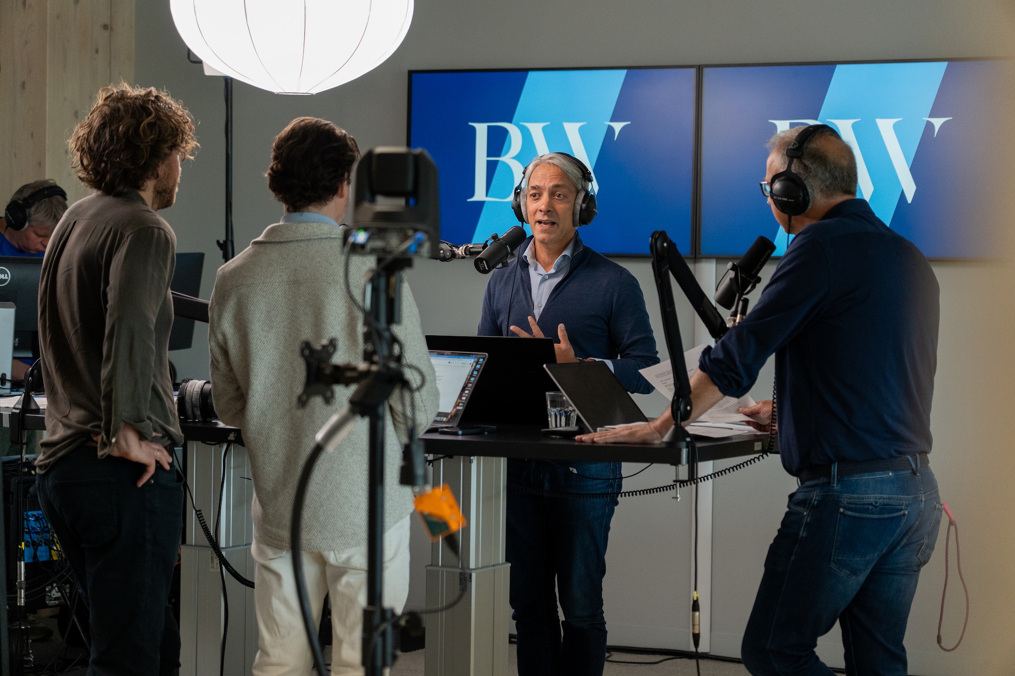 Martijn Hamann tijdens de opname van AI at Work Live van BusinessWise Redactie BusinessWise