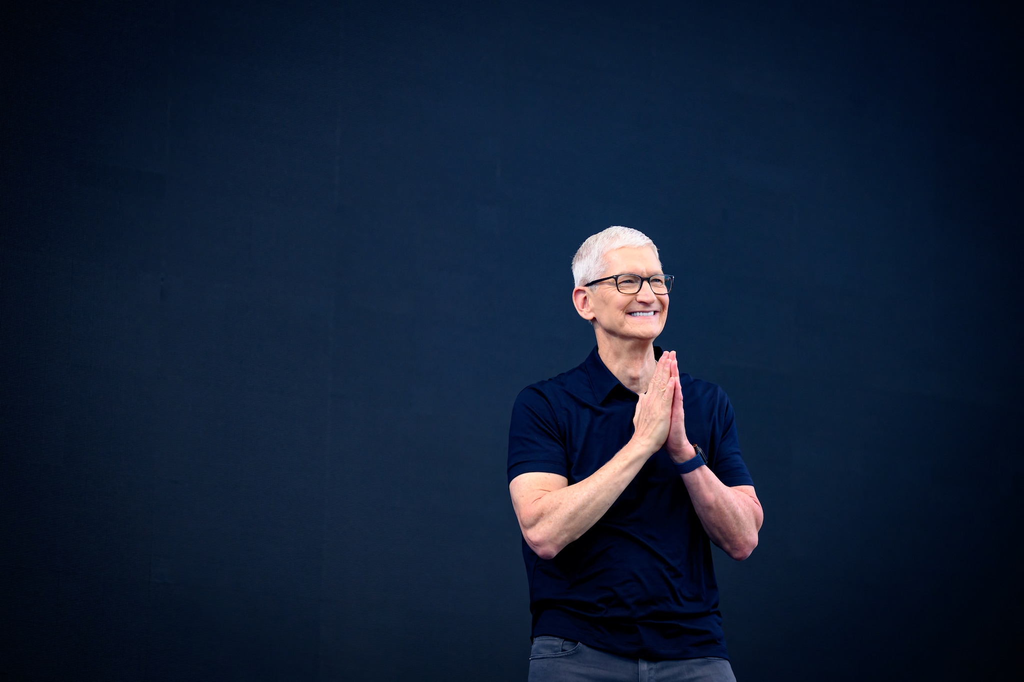 Apple CEO Tim Cook spreekt tijdens zijn laatste Apple Worldwide Developers Conference (WWDC) eerder deze maand.