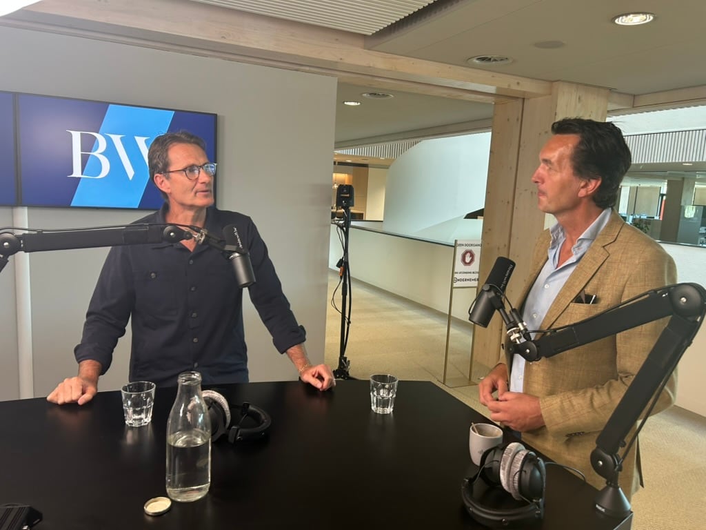 Jacco Eltingh in de studio van BusinessWise met presentator Paul van Riessen.  Redactie BusinessWise