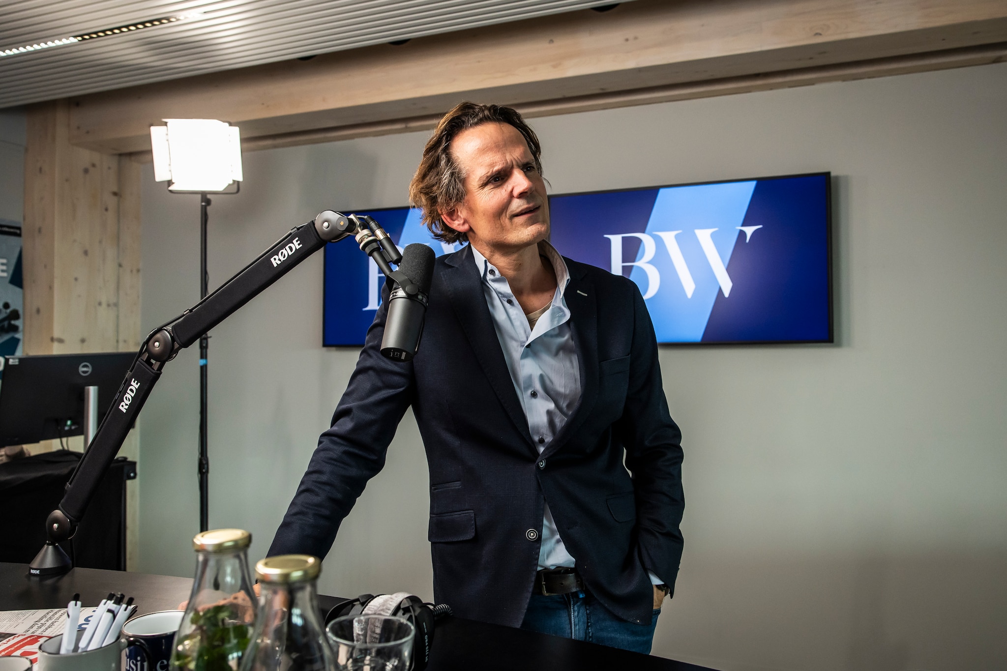 Gerben van Driel in de BusinessWise-studio. Dingena Mol