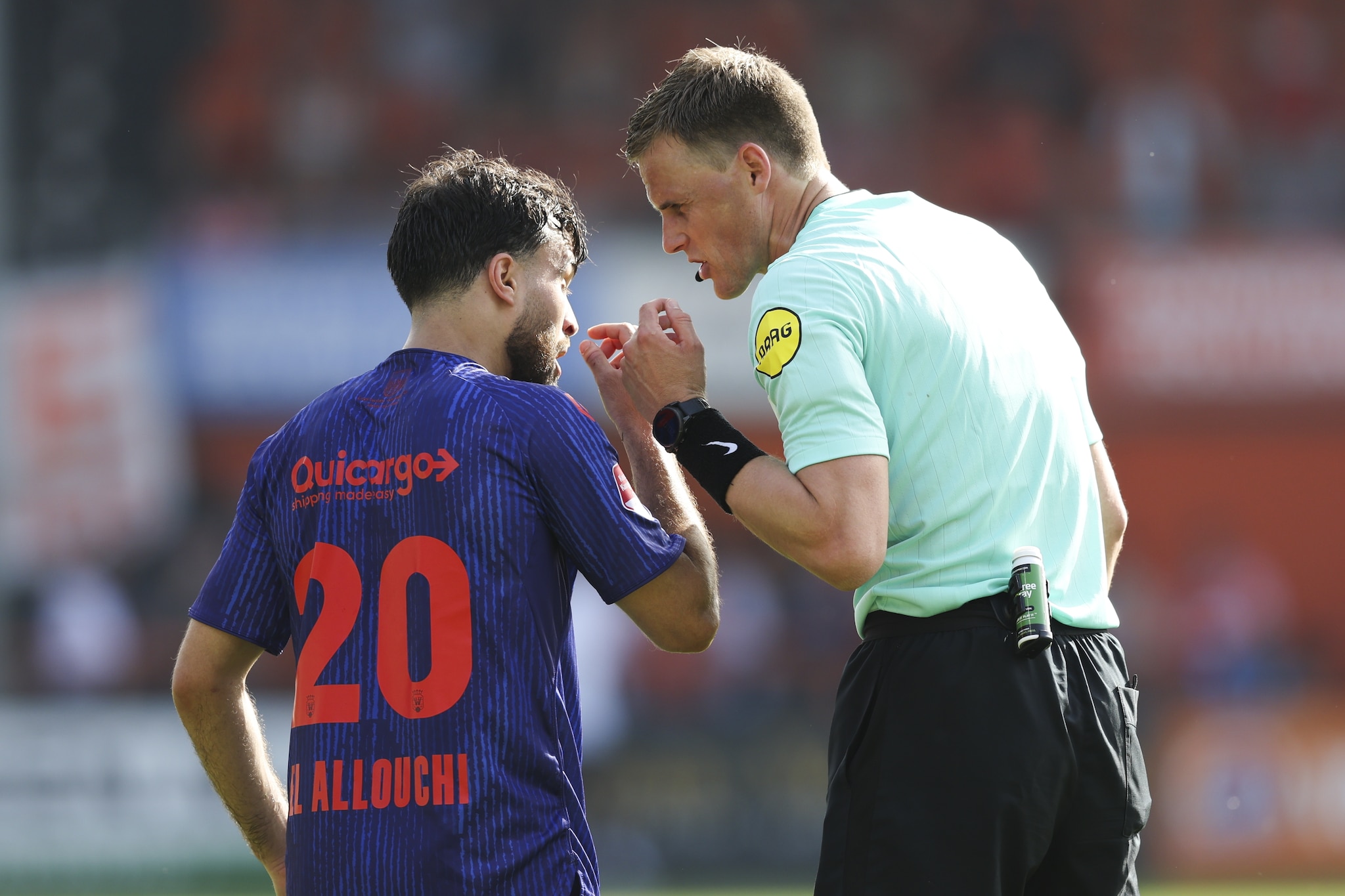Sander van der Eijk is trainer/coach én voetbalscheidsrechter. Dit is tijdens de finale play-offs wedstrijd tussen FC Volendam en Willem II (mei 2026). ANP