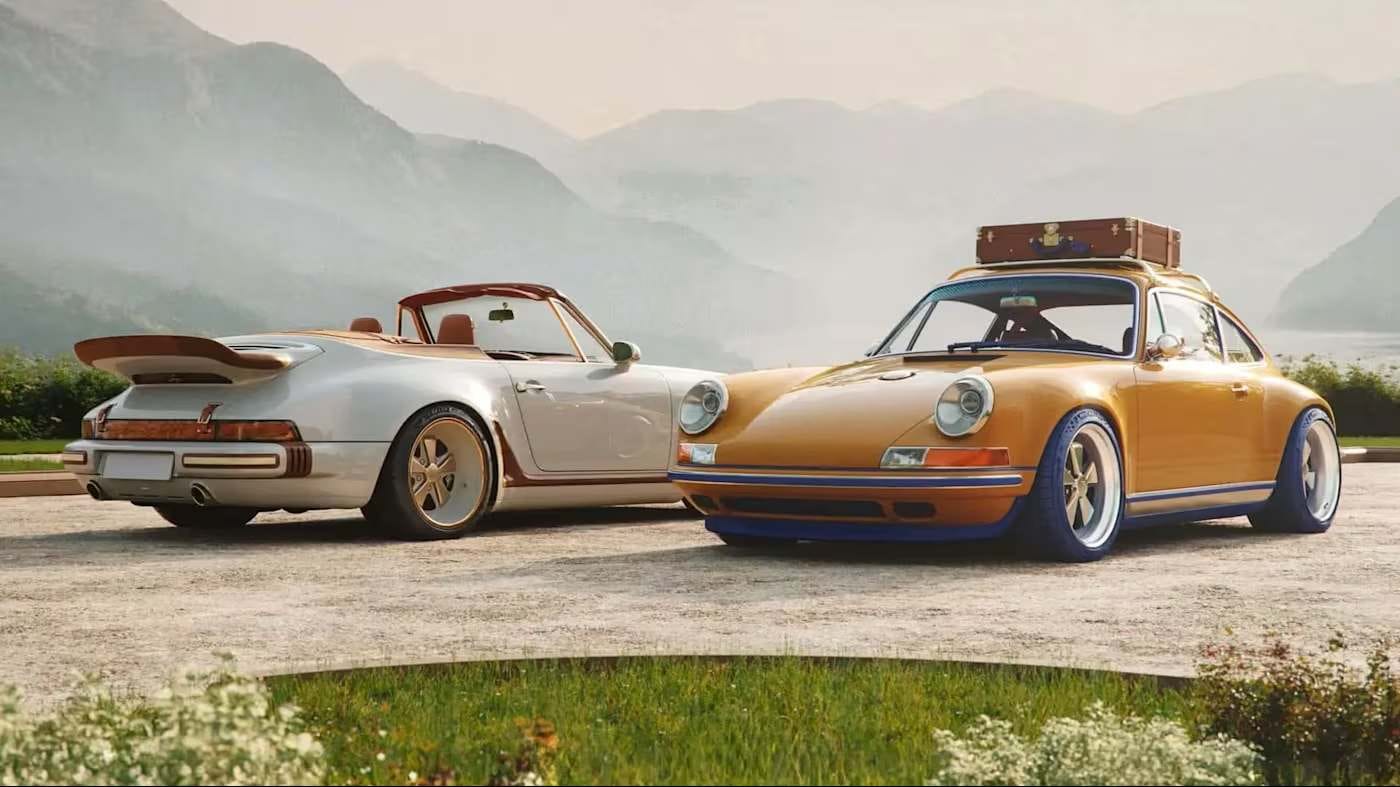 Louis Vuitton keert na meer dan een eeuw terug naar zijn automotive roots, en wel op een uiterst verrassende wijze: met twee hoogwaardig gepersonaliseerde Singer Porsche 911’s.