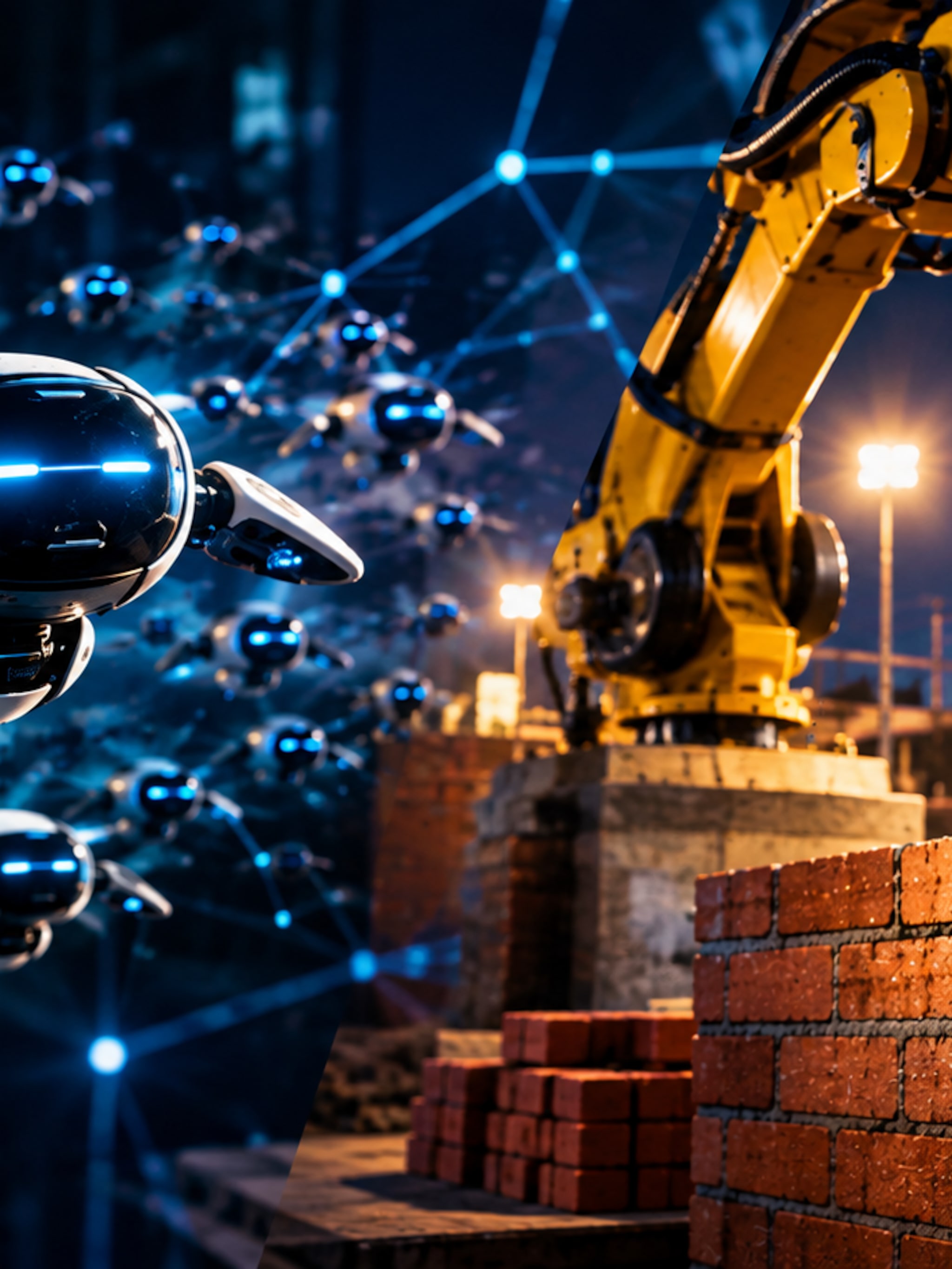ai agentzwermen metselrobots