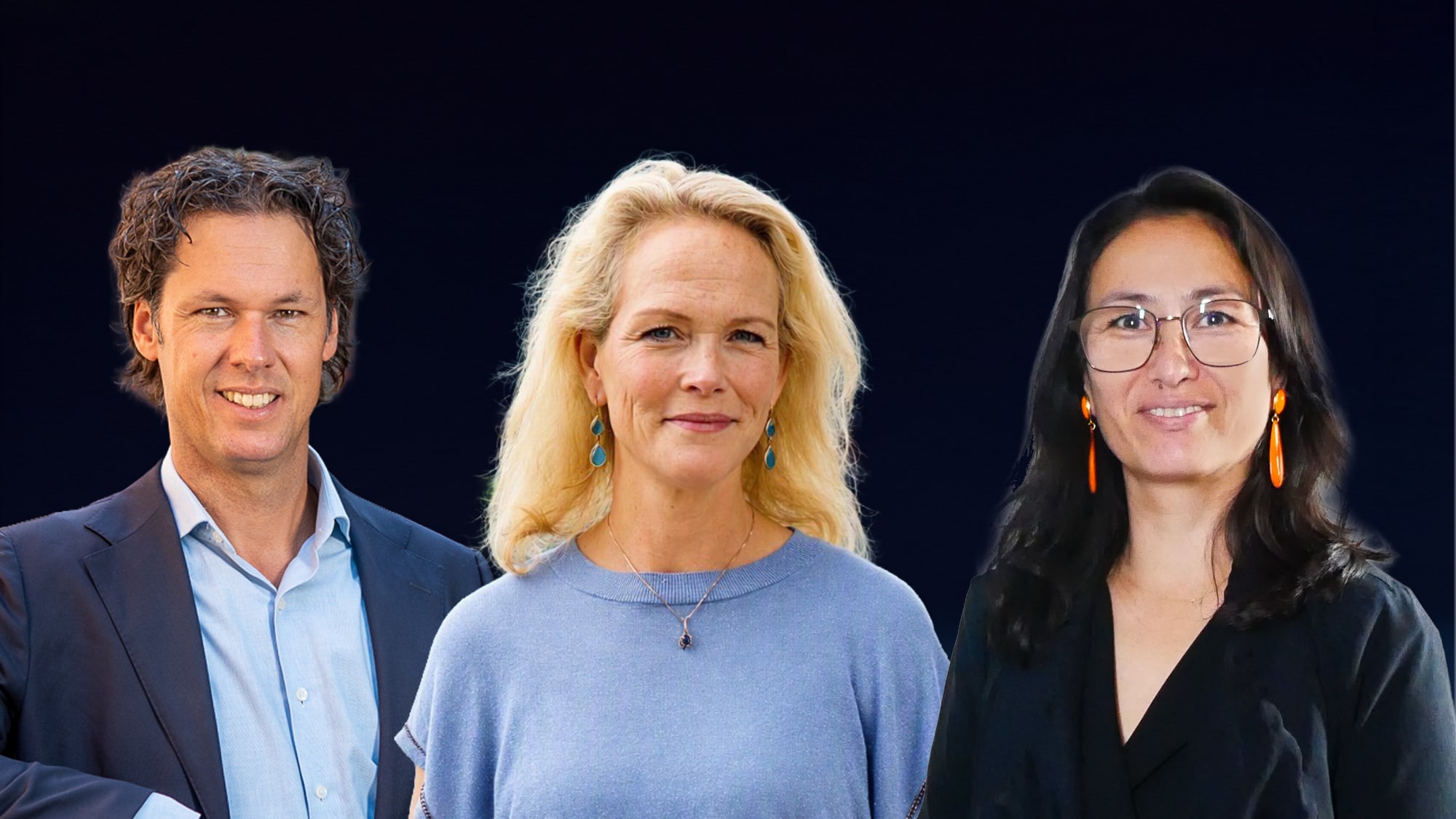 Drie van de vier juryleden van de BusinessWise Tech30: v.l.n.r. Robbert Koldenhof, Jessica Peters-Hondelink en Farshida Zafer. BusinessWise